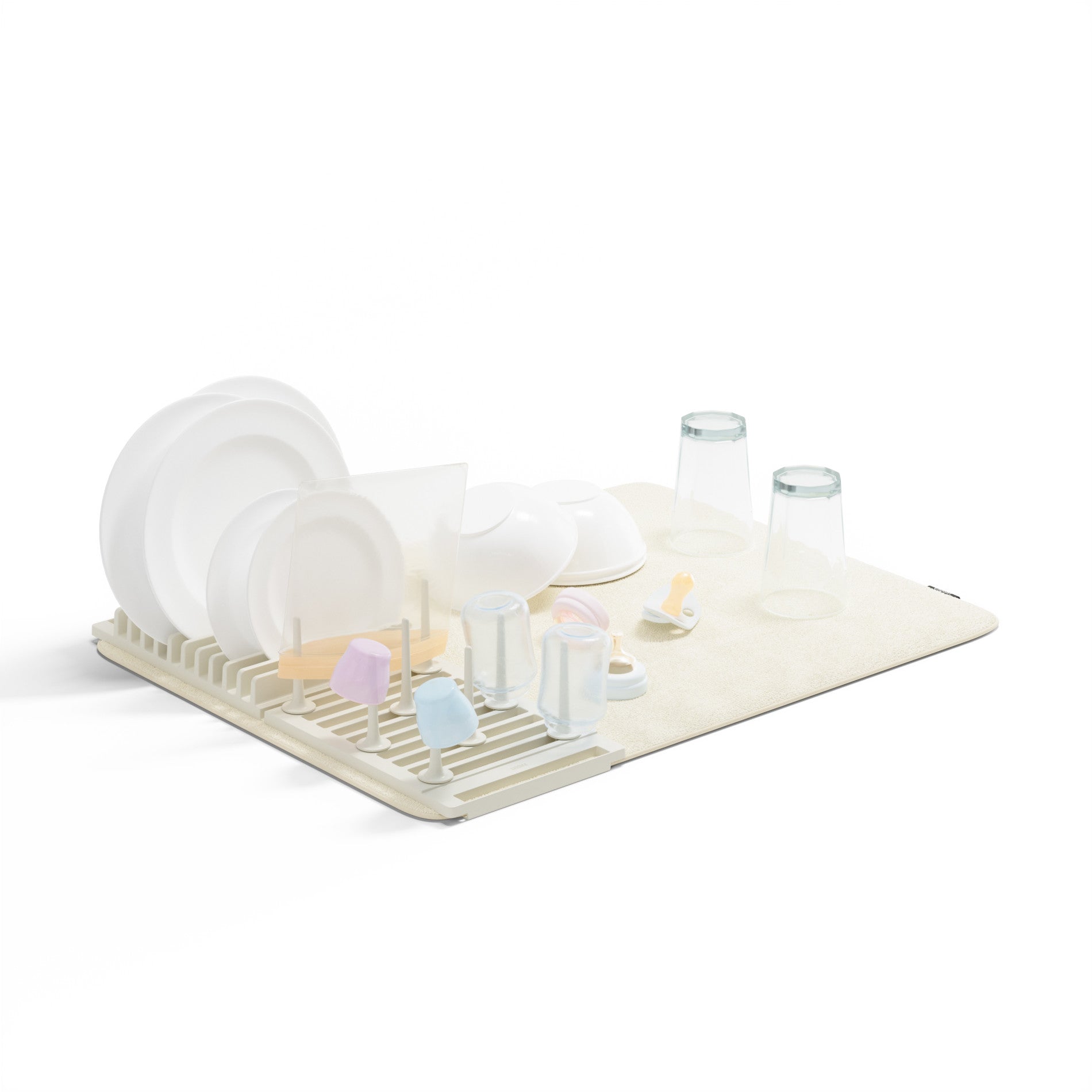 UDry Peg Dish Rack with Mat - Space Saving Kitchen Organizer for Drying Dishes, Cups & Utensils - Perfect for Small Kitchens, Apartments & RVs