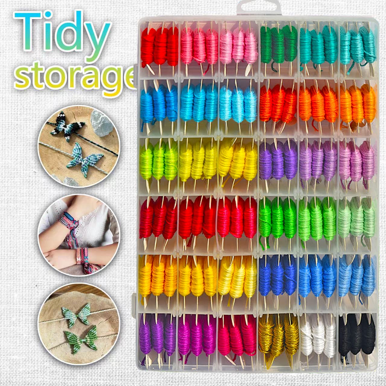 DIY Friendship Bracelet Kit with Colorful Embroidery Floss - Make Handmade Woven Bracelets for Best Friends, Gifts & Summer Camp Crafts - Perfect for Teens, Kids & DIY Jewelry Lovers