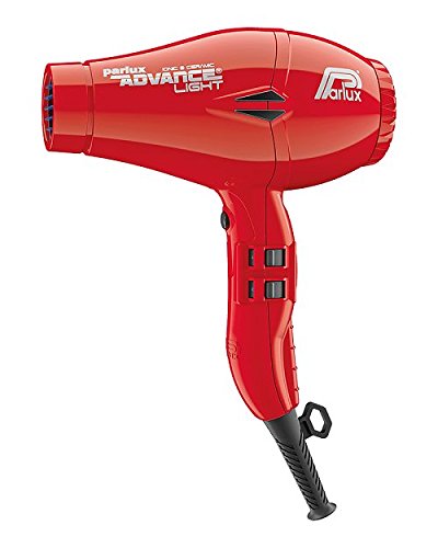 Parlux Advance Light Hair Dryer - Professional Ionic Blow Dryer with Red Finish for Salon-Quality Styling at Home | Perfect for Thick, Curly & Long Hair