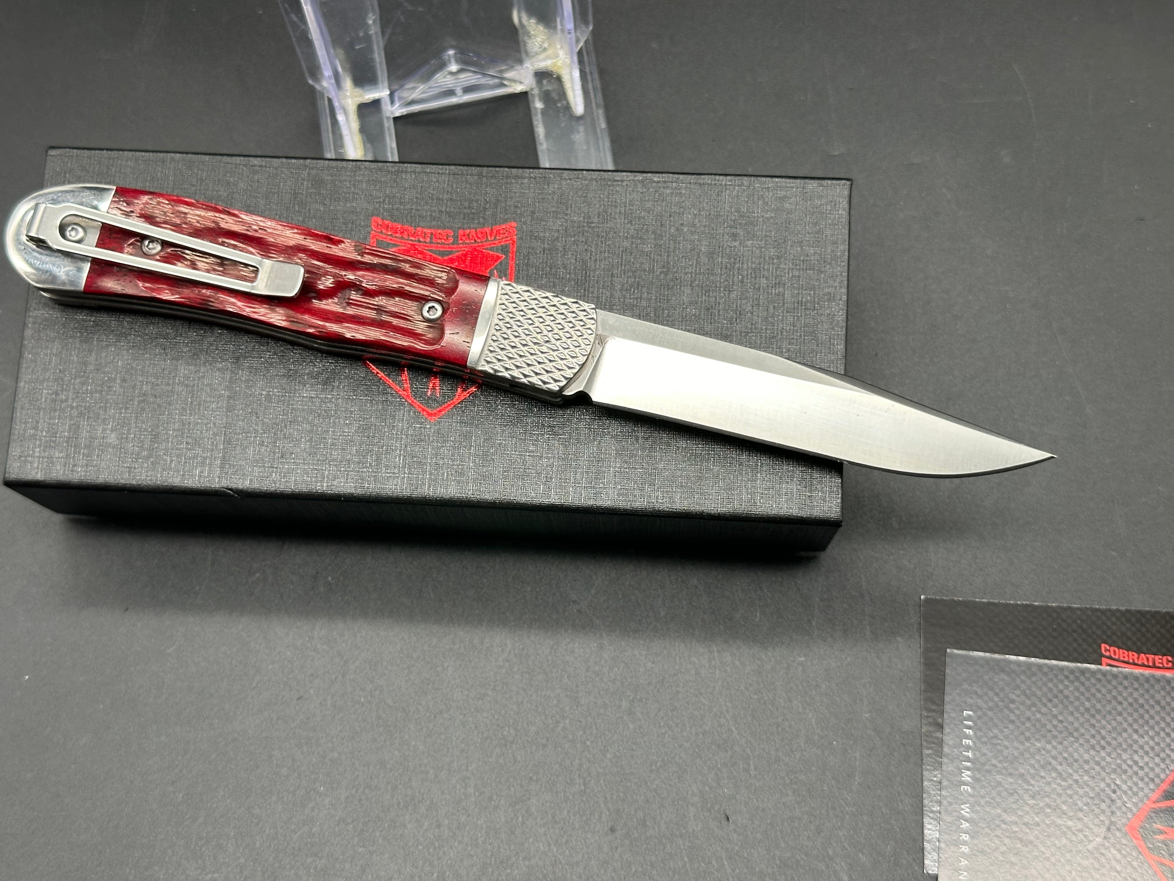 Cobra Tec Trapper Hidden Release Automatic Knife - Compact EDC Pocket Knife for Outdoor, Camping, and Everyday Carry