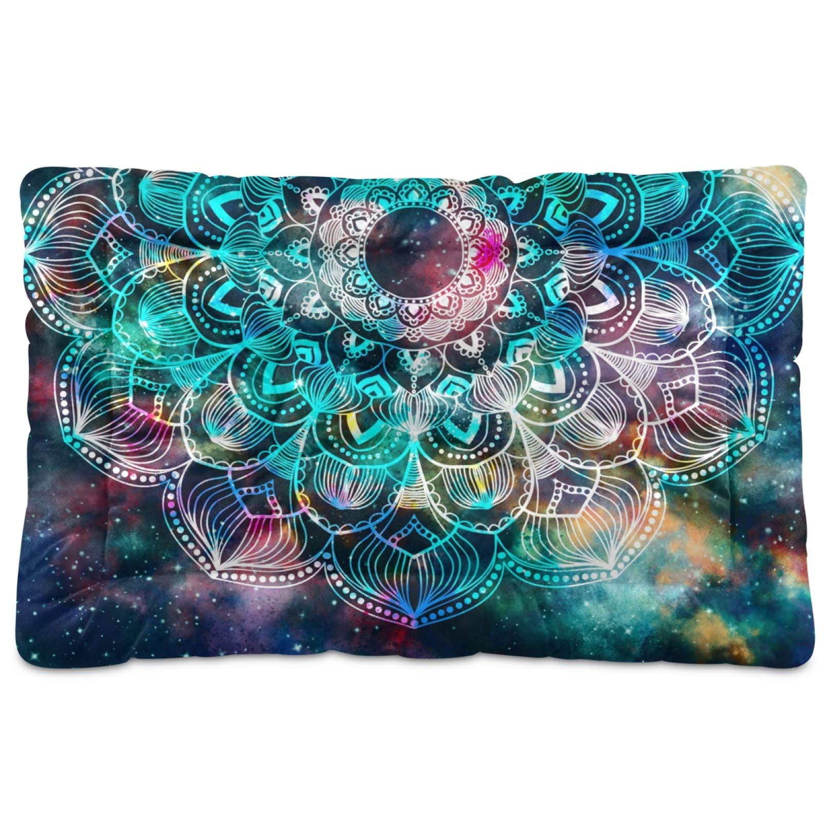 KEEPREAL Star Field Mandala Pet Bed - Ultra Soft Rectangle Dog Bed & Cat Bed for Small Medium Pets (24x18 Inch) - Calming Comfort Bed for Puppies, Kittens, and Adult Pets - Perfect for Living Room, Bedroom, or Pet Travel