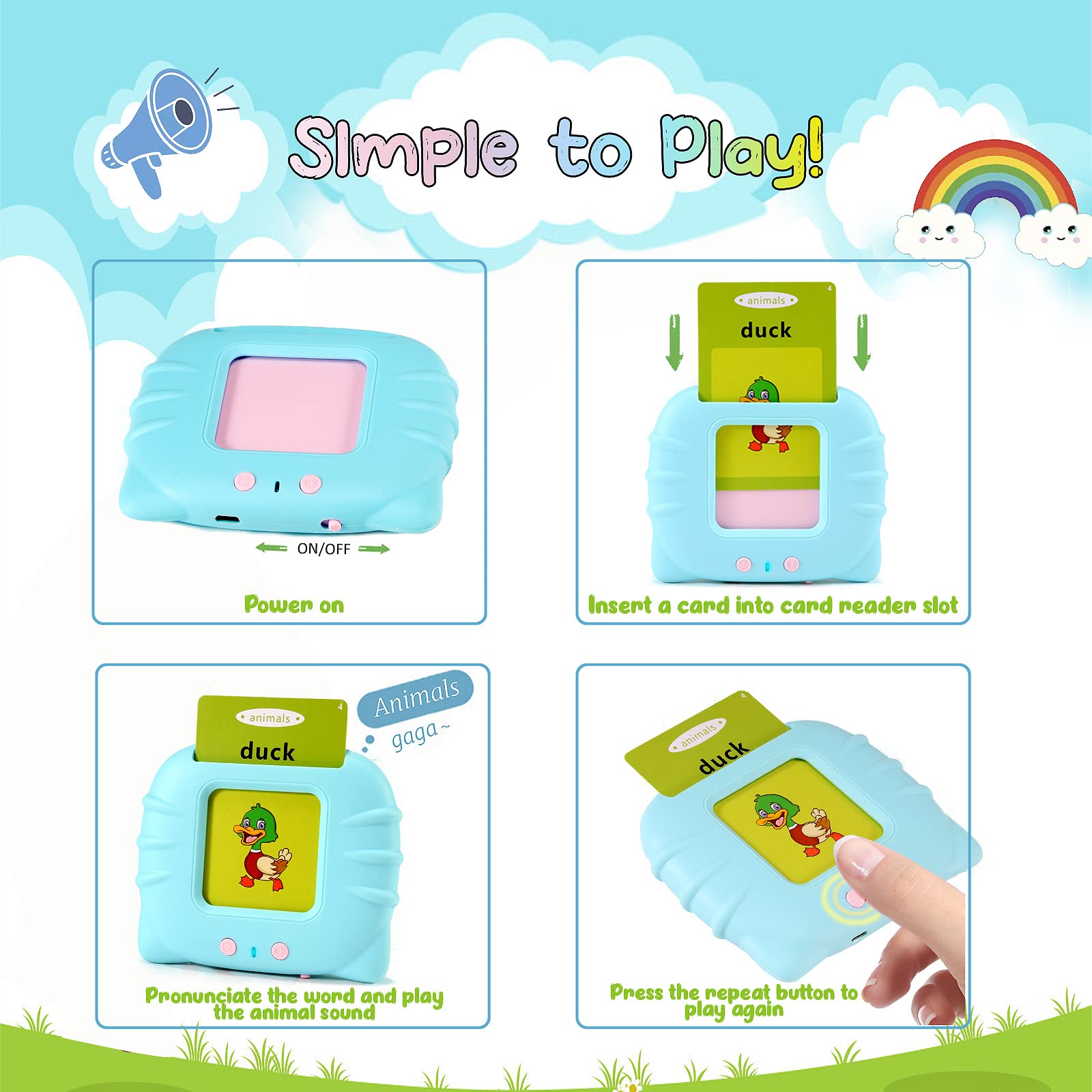 Toddler Learning Toys for 2-6 Year Olds - 224 Sight Words Flash Cards for Speech Therapy & Autism - Perfect for Preschool Education & Birthday Gifts