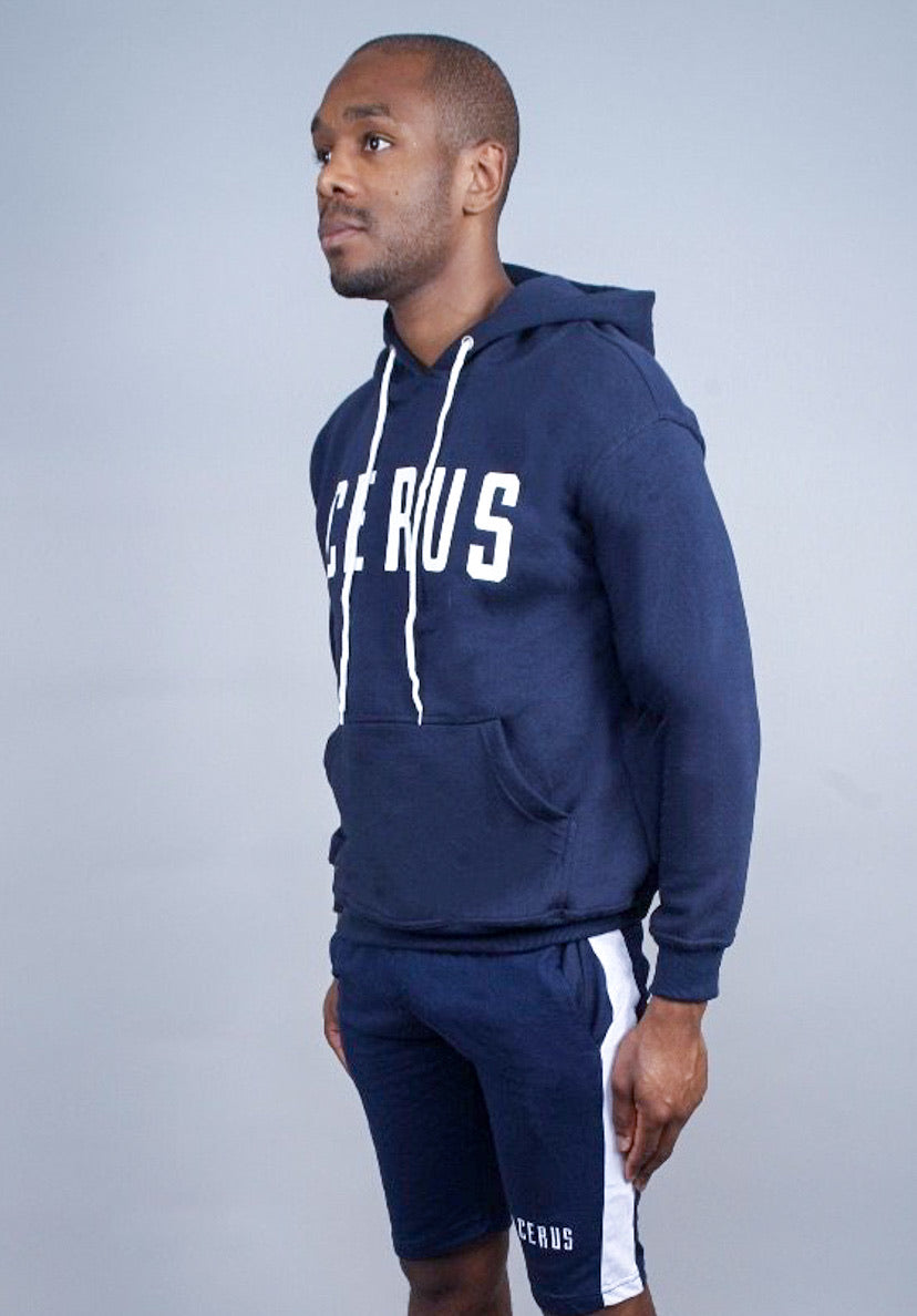 Cerus Navy Training Hoodie for Men & Women - Lightweight, Moisture-Wicking Gym Hooded Sweatshirt - Perfect for Workouts, Running & Outdoor Activities