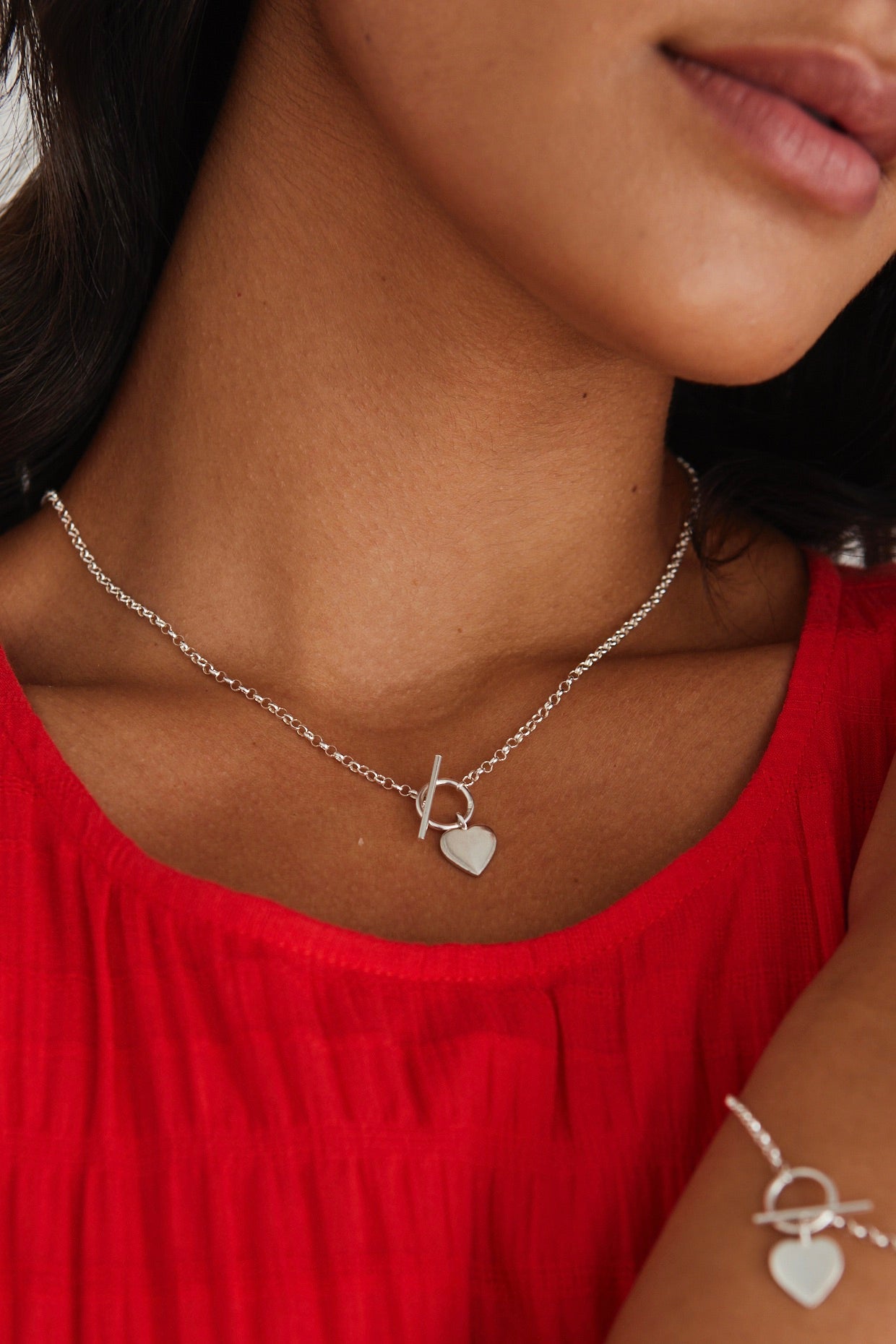 Elegant Heart Fob Silver Necklace for Women - Perfect Gift for Valentine's Day, Anniversary & Special Occasions