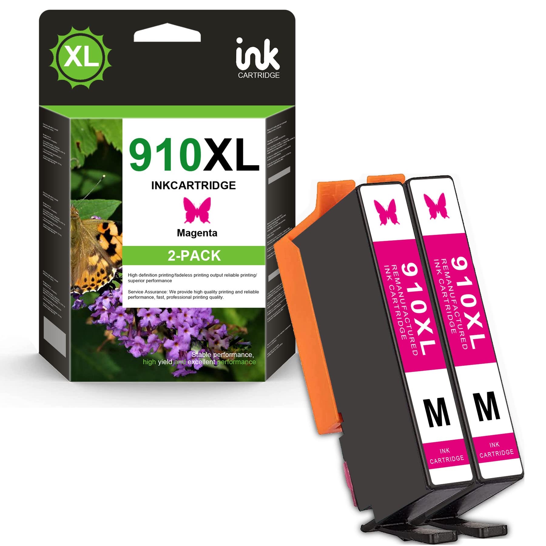 High-Quality 3YL63AN Magenta 910XL Ink Cartridge Replacement - Compatible with HP OfficeJet 8035 8028 8025 8022 8020 Printers | 2-Pack | Perfect for Home & Office Printing Needs