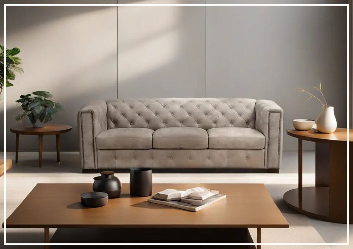 Digio Leather Callas 3-Seater Light Gray Genuine Leather Queen Sleeper Sofa Bed - Perfect for Living Rooms, Guest Rooms & Small Spaces