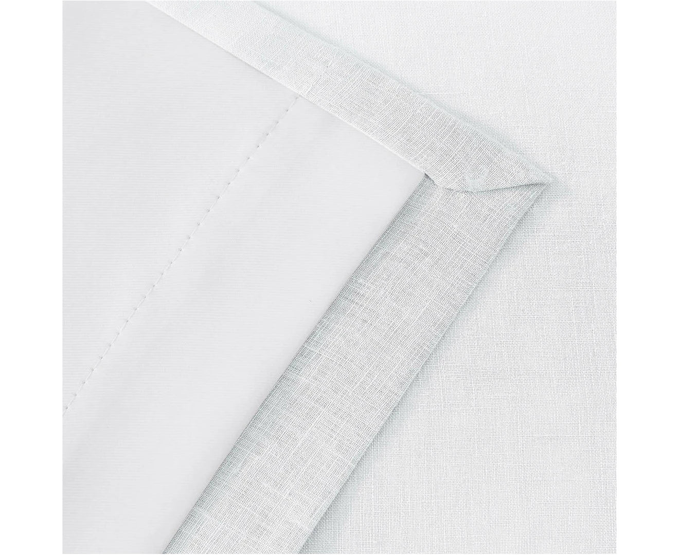 Zaab Amelie White Room Darkening Concealed Tab Curtains - Blackout Window Treatment for Bedroom & Nursery (84