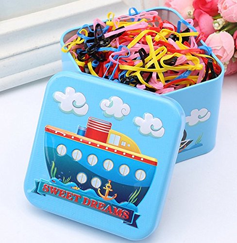 WOIWO 700PCS Disposable Hair Ties - Soft Elastic Ponytail Holders for Women, Girls & Kids - Assorted Candy Colors Hair Rubber Bands for School, Sports, Party & Daily Use