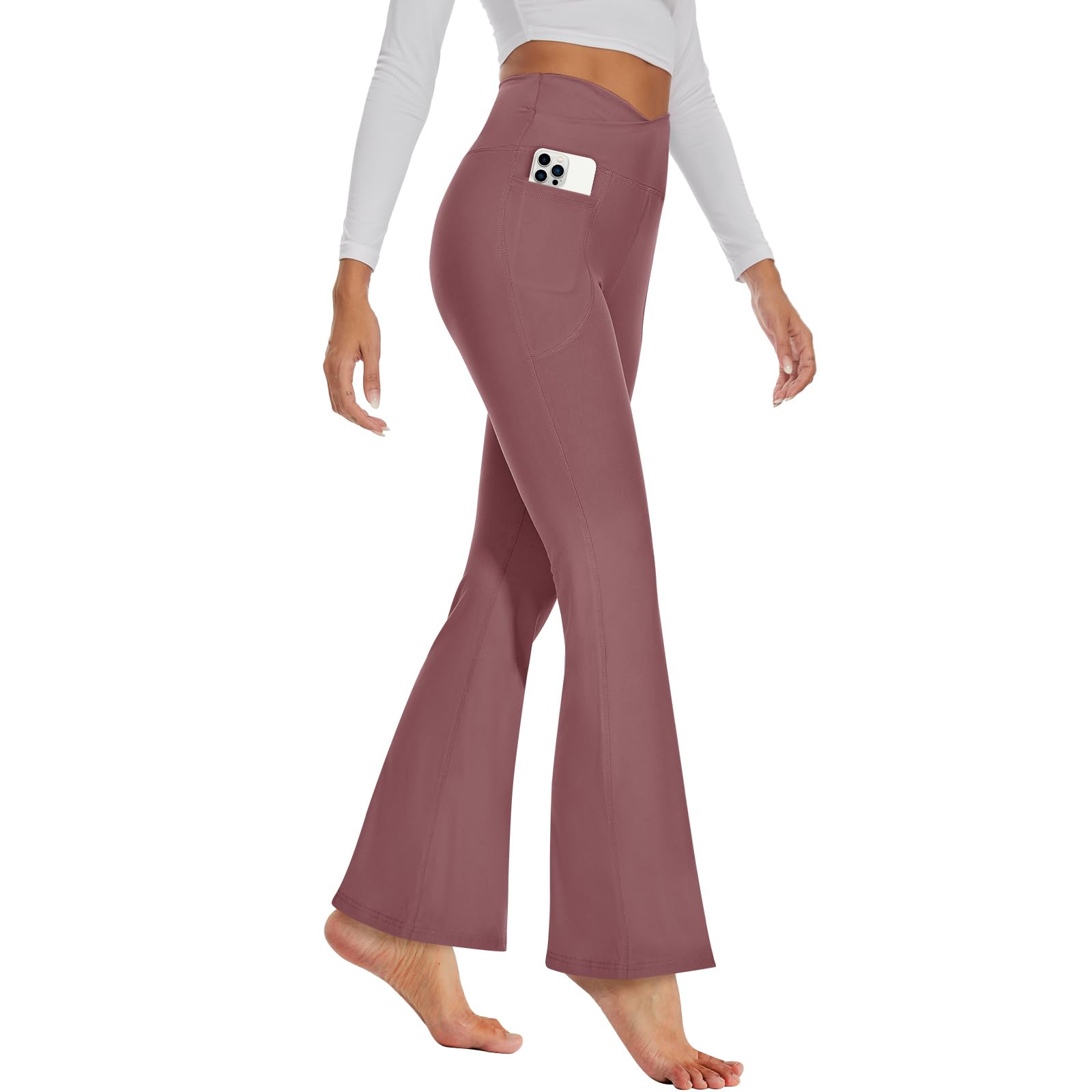 GAYHAY Women's High Waist Flare Leggings with Pockets - Tummy Control Bootcut Yoga Pants for Workout & Lounge | Perfect for Yoga, Running, and Casual Wear