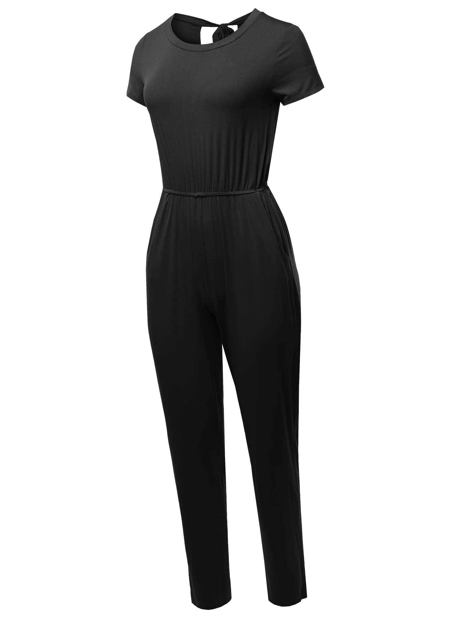 Emma Women's Casual Short Sleeve Open Back Romper Jumpsuit - Summer Outfits for Beach, Party & Vacation Wear