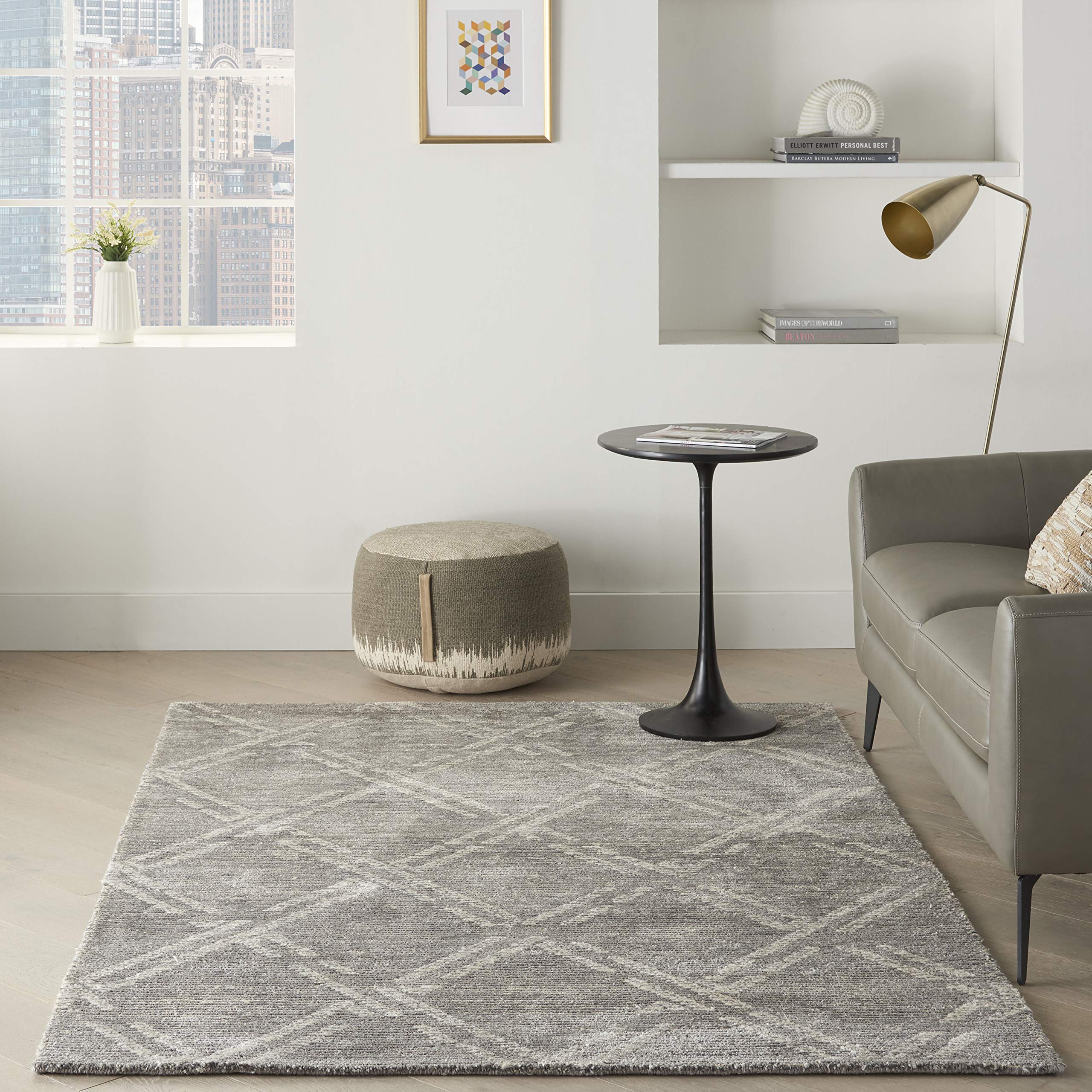 Nourison Venosa Modern Grey/Ivory 3'9