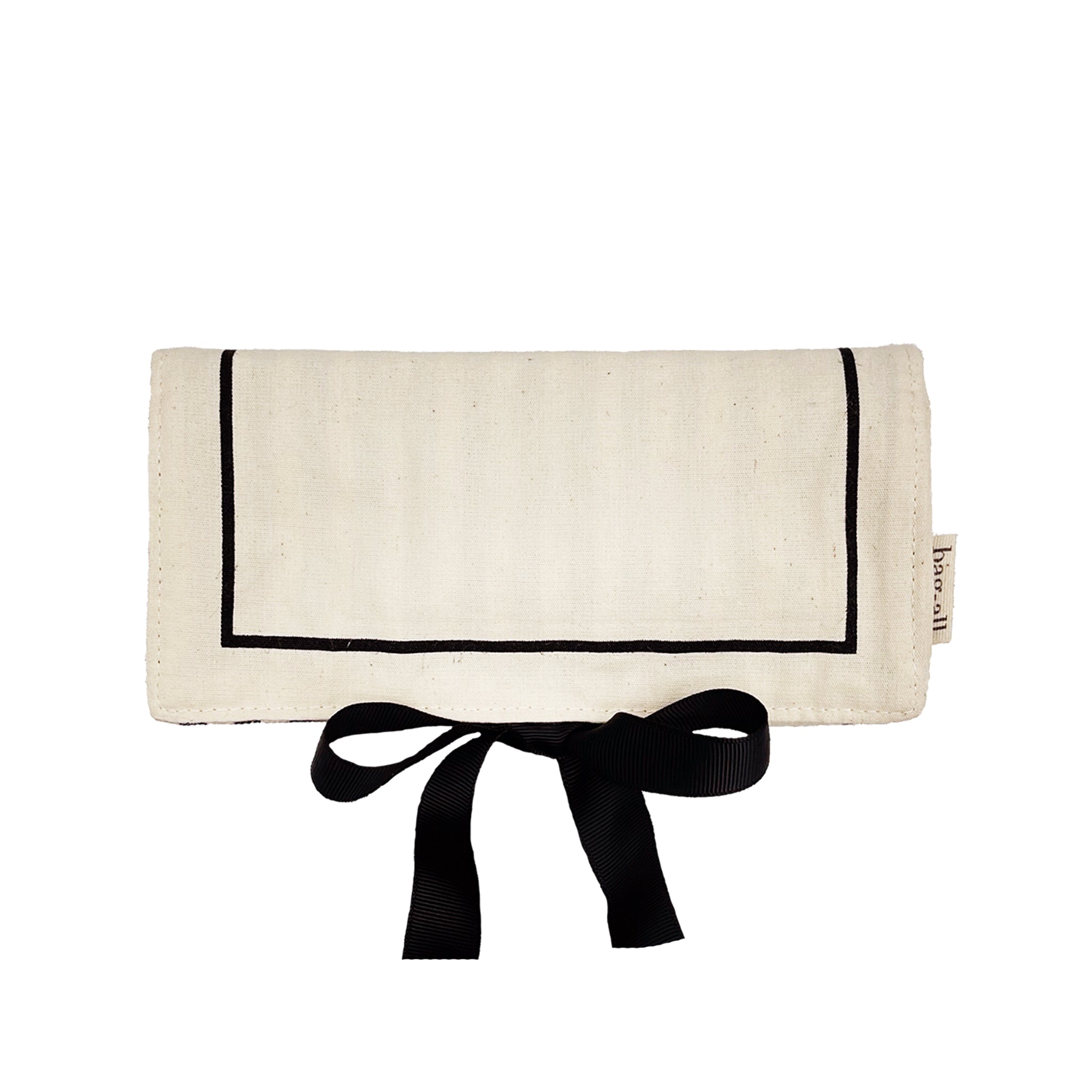 Luxury Couture Jewelry Roll Organizer - Medium Size, Cream Velvet Travel Case for Necklaces, Rings & Earrings | Perfect for Travel, Home Storage & Gift Giving