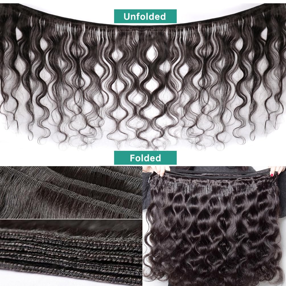 Premium 100% Unprocessed Brazilian Virgin Human Hair Bundles - Body Wave 12A Grade (22
