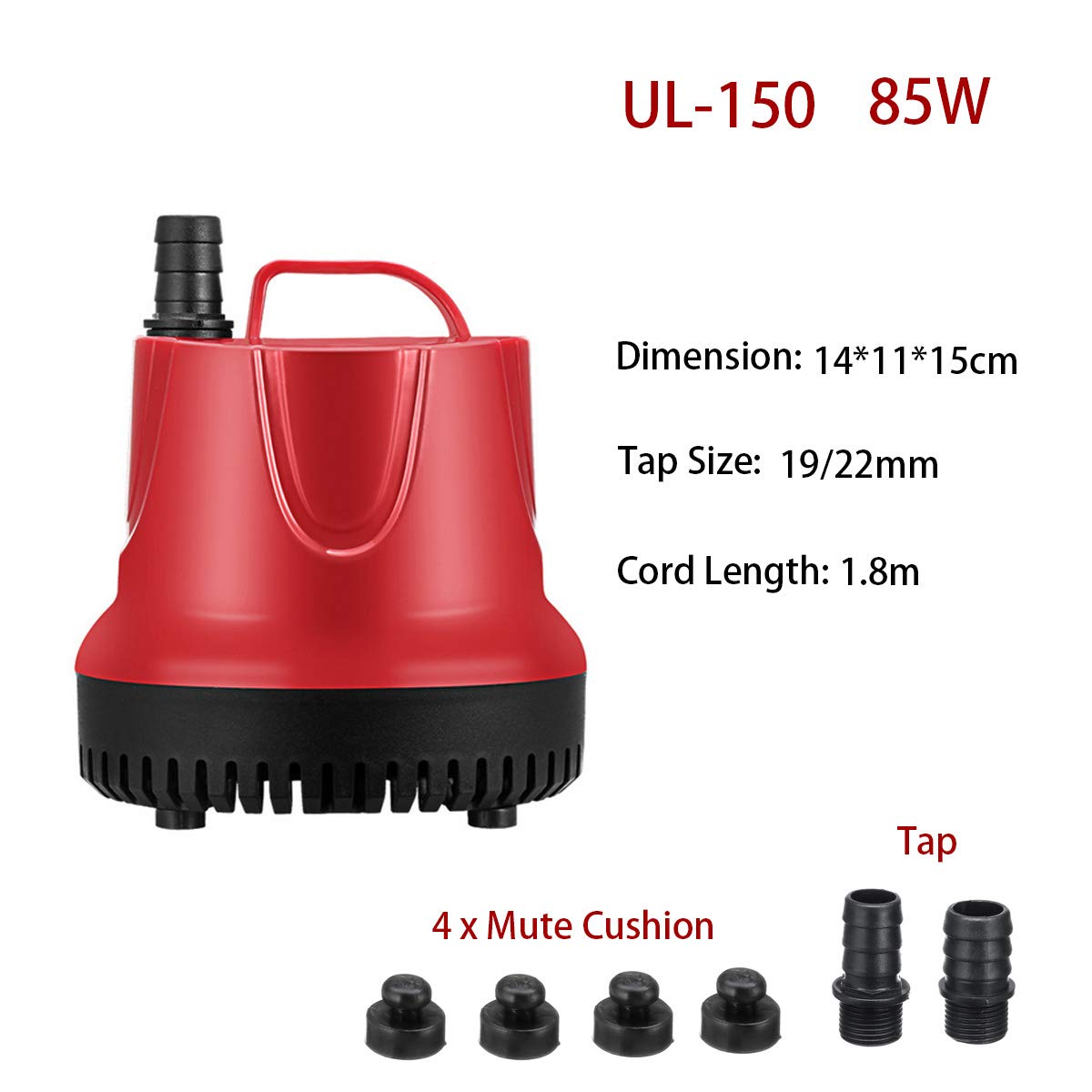 10W/15W/30W/45W/60W/80W Submersible Water Pump for Aquarium, Fish Tank, Pond & Fountain - Ultra Quiet Energy Efficient (50Hz) - Perfect for Home Aquariums, Garden Ponds & Water Features