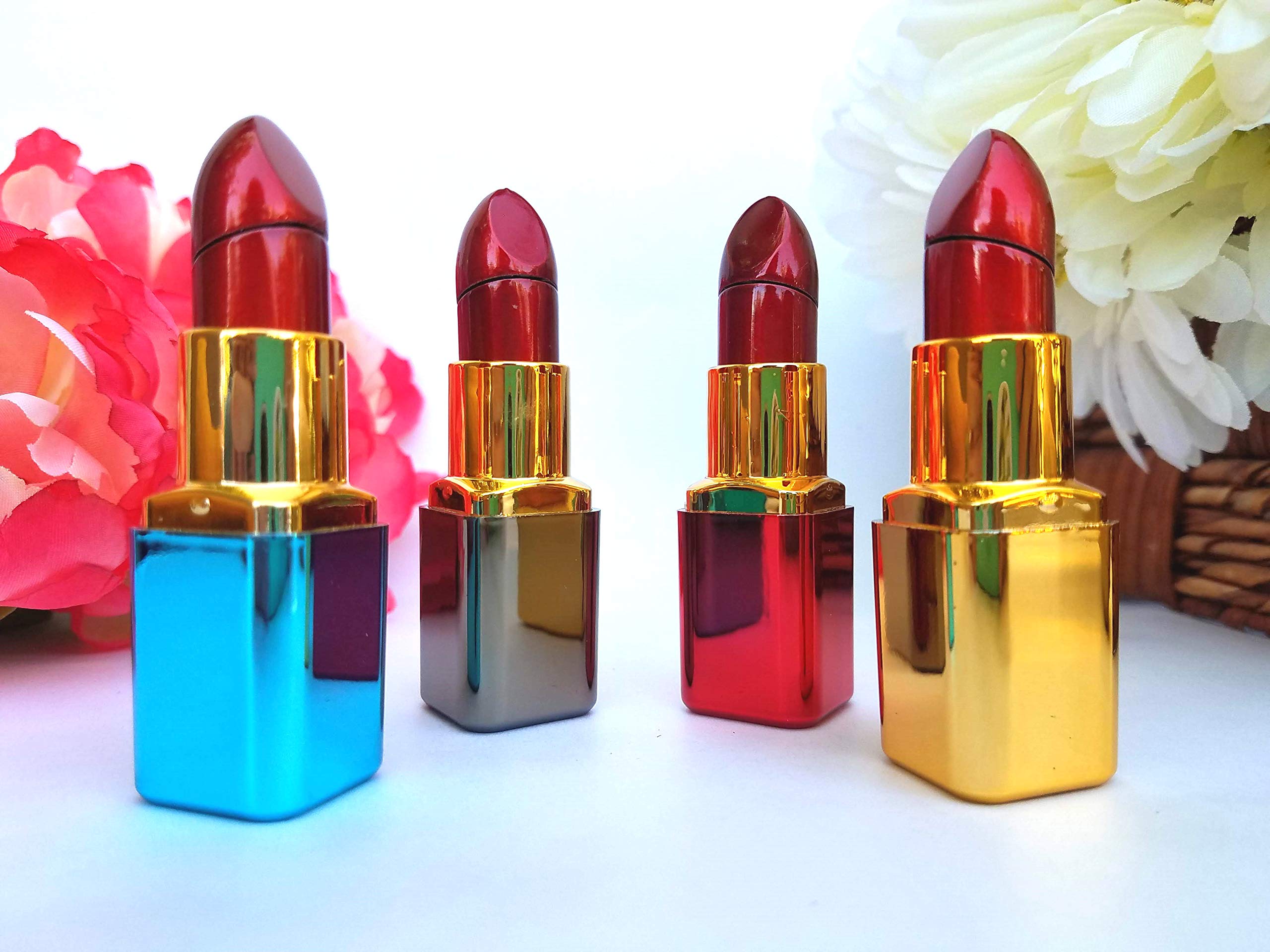 Collectible Lipstick Lighter - Refillable Butane Lighter for Women (Blue) | Perfect Gift & Fashion Accessory
