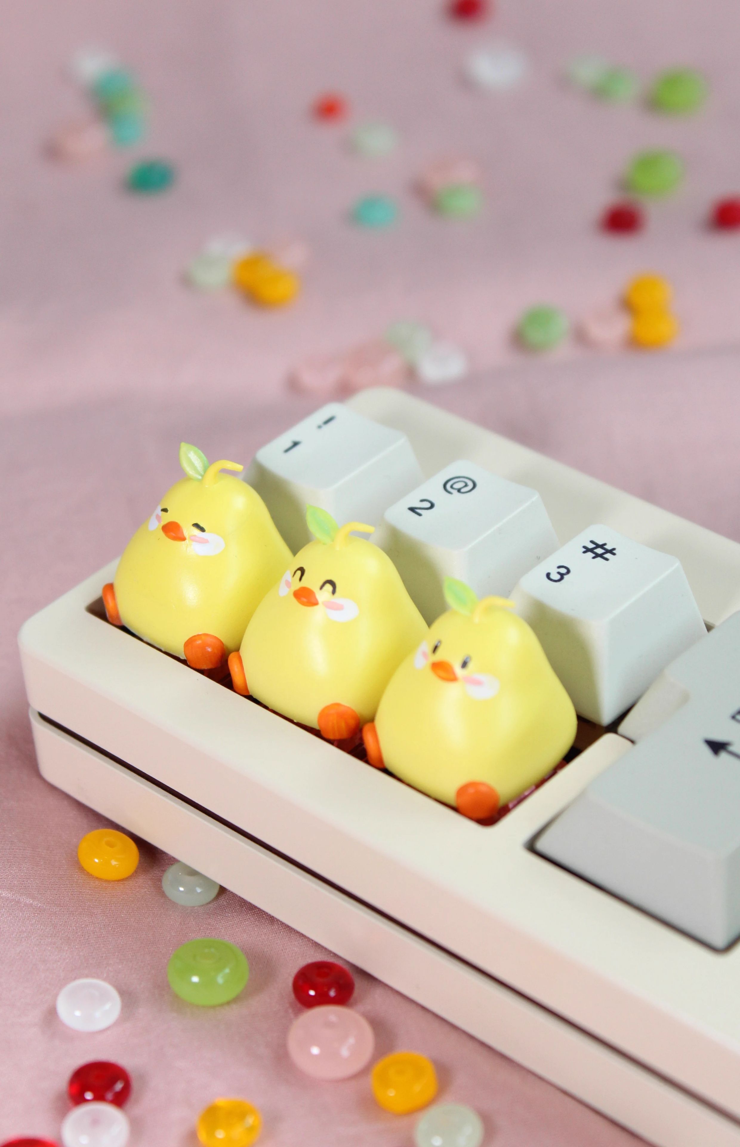 Beautiful Pear Resin Coated Keycaps - Creative, Cute & Decorative Custom Keycaps for Mechanical Keyboards | Perfect for Gaming, Typing & Aesthetic PC Setup