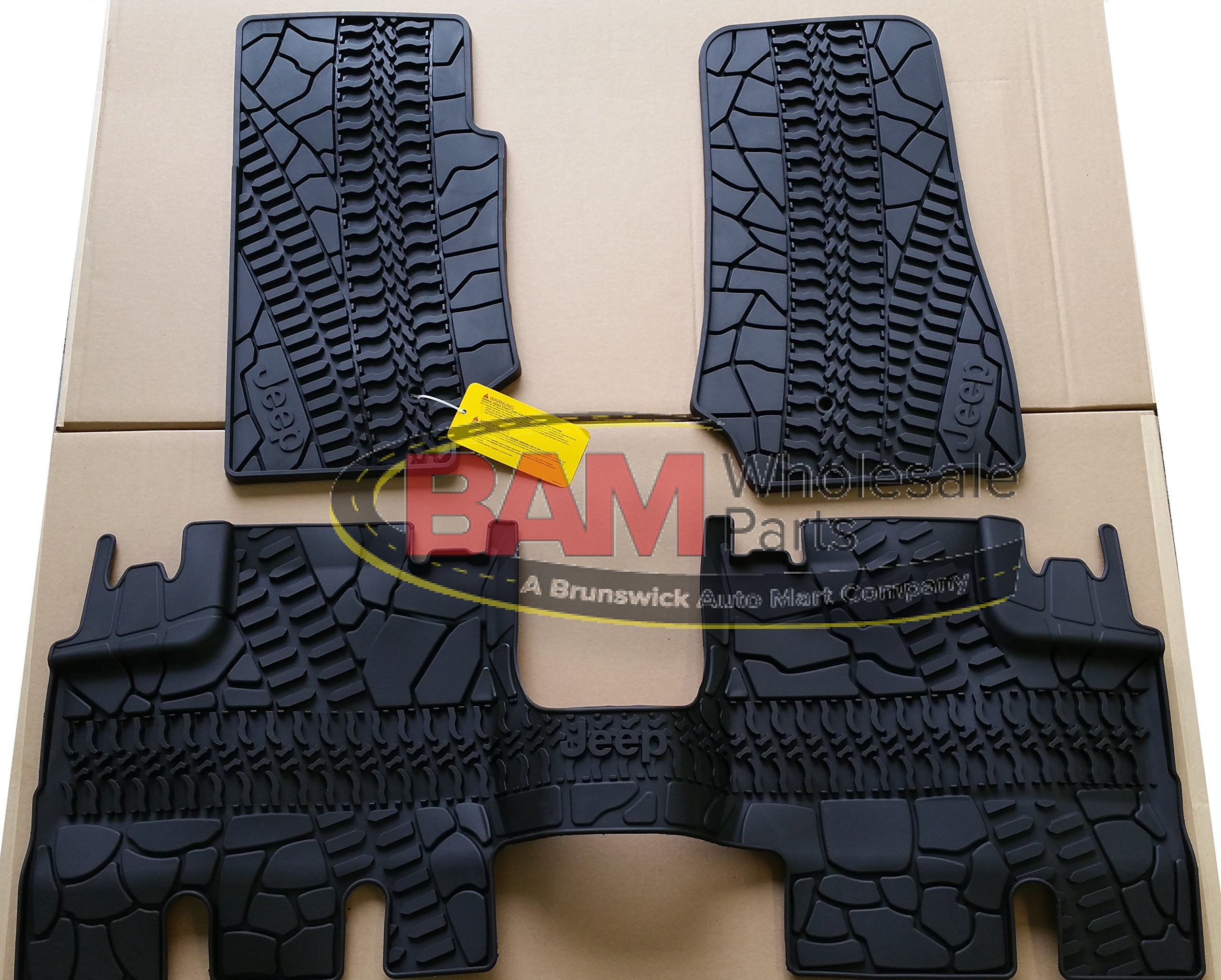 Premium Jeep Wrangler 4-Door All-Weather Floor Mats - Heavy Duty Slush Mats for Off-Road & Daily Driving - Perfect for Mud, Snow & Rain Protection