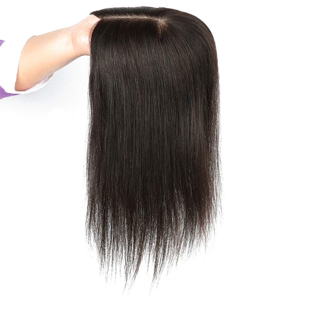 LXUE Silk Base Human Hair Toppers for Women with Thinning Hair - 4