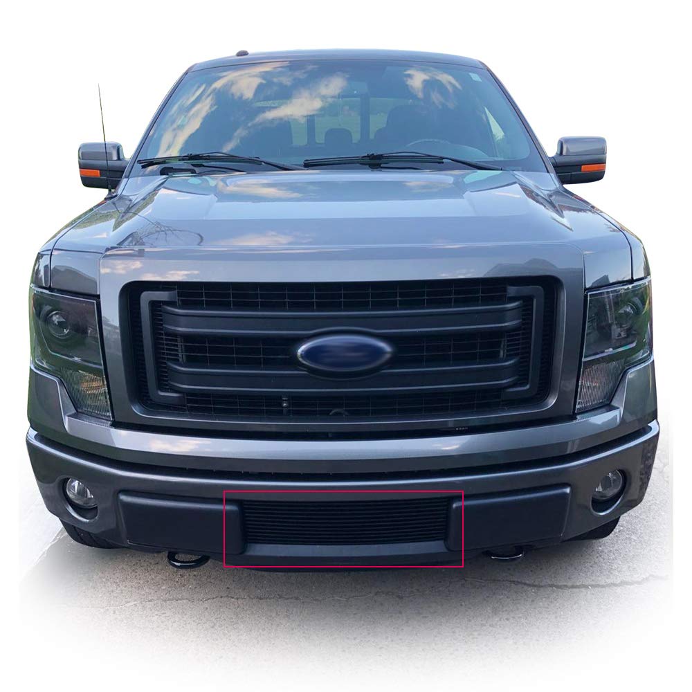 **Black Front Lower Bumper Billet Grille for Ford F150 2009-2014 – Heavy-Duty Mesh Insert for Enhanced Style & Protection (Perfect for Off-Roading & Custom Builds)**
