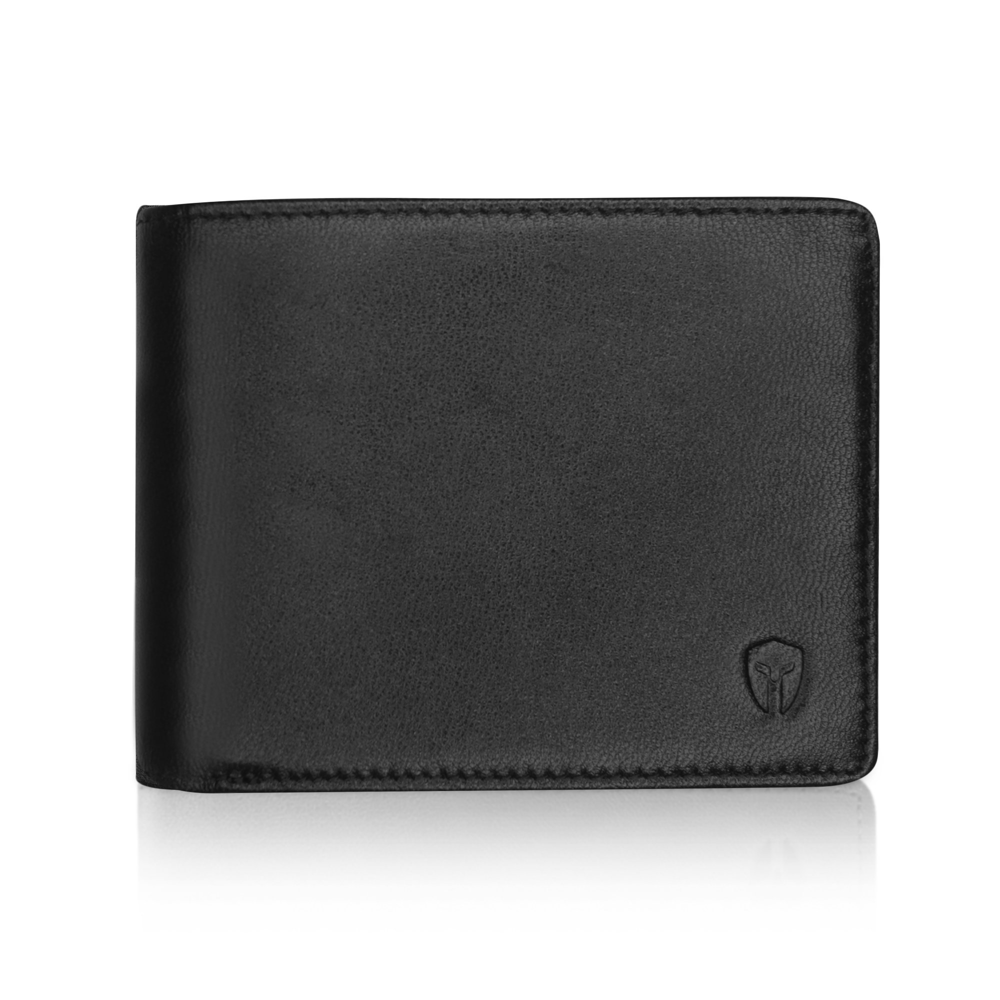 Bryker Hyde 2 ID Window RFID Blocking Wallet for Men - Premium Bifold Leather Travel Wallet with Extra Capacity & Side Flip Design (Black, Smooth Napa Grade A Leather) - Perfect for Business Travel, Daily Use & Credit Card Protection