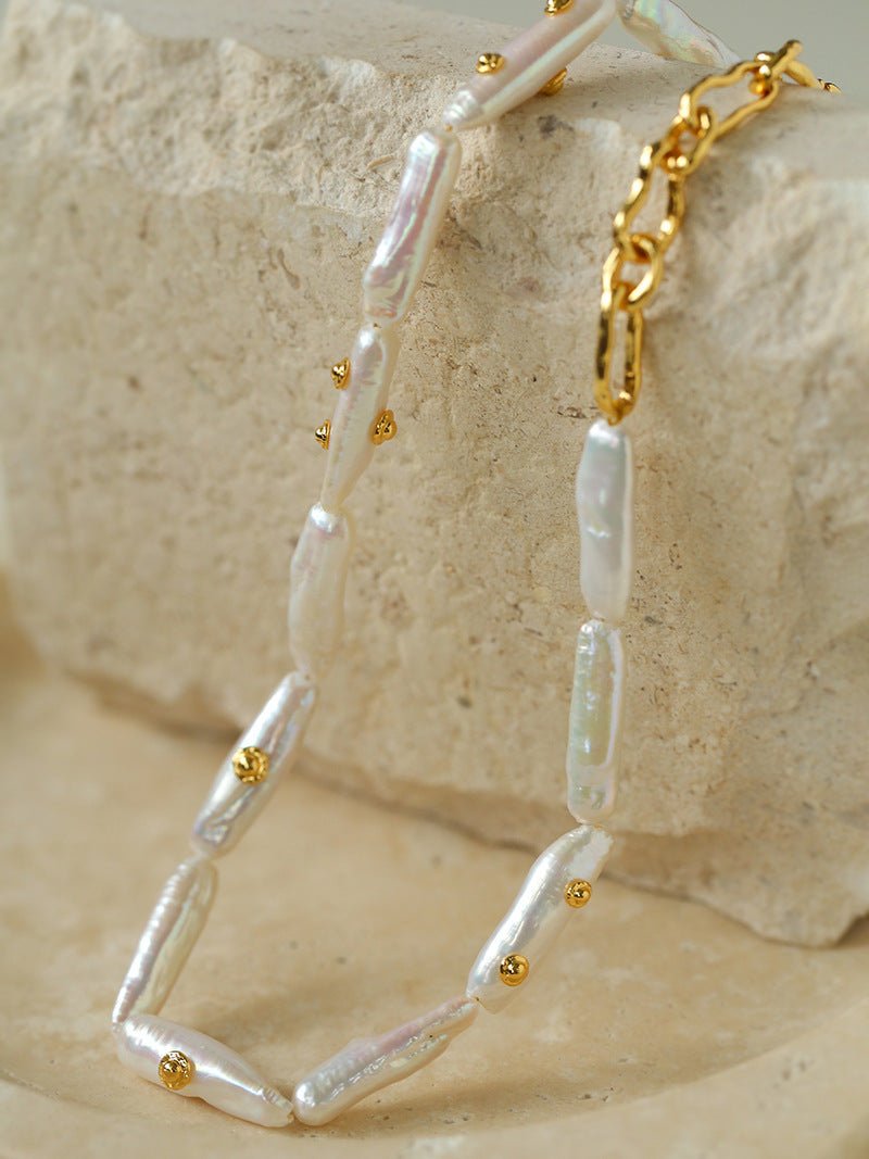 Elegant Freshwater Baroque Pearls Overlapping Clavicle Necklace - Perfect for Weddings, Parties & Everyday Wear