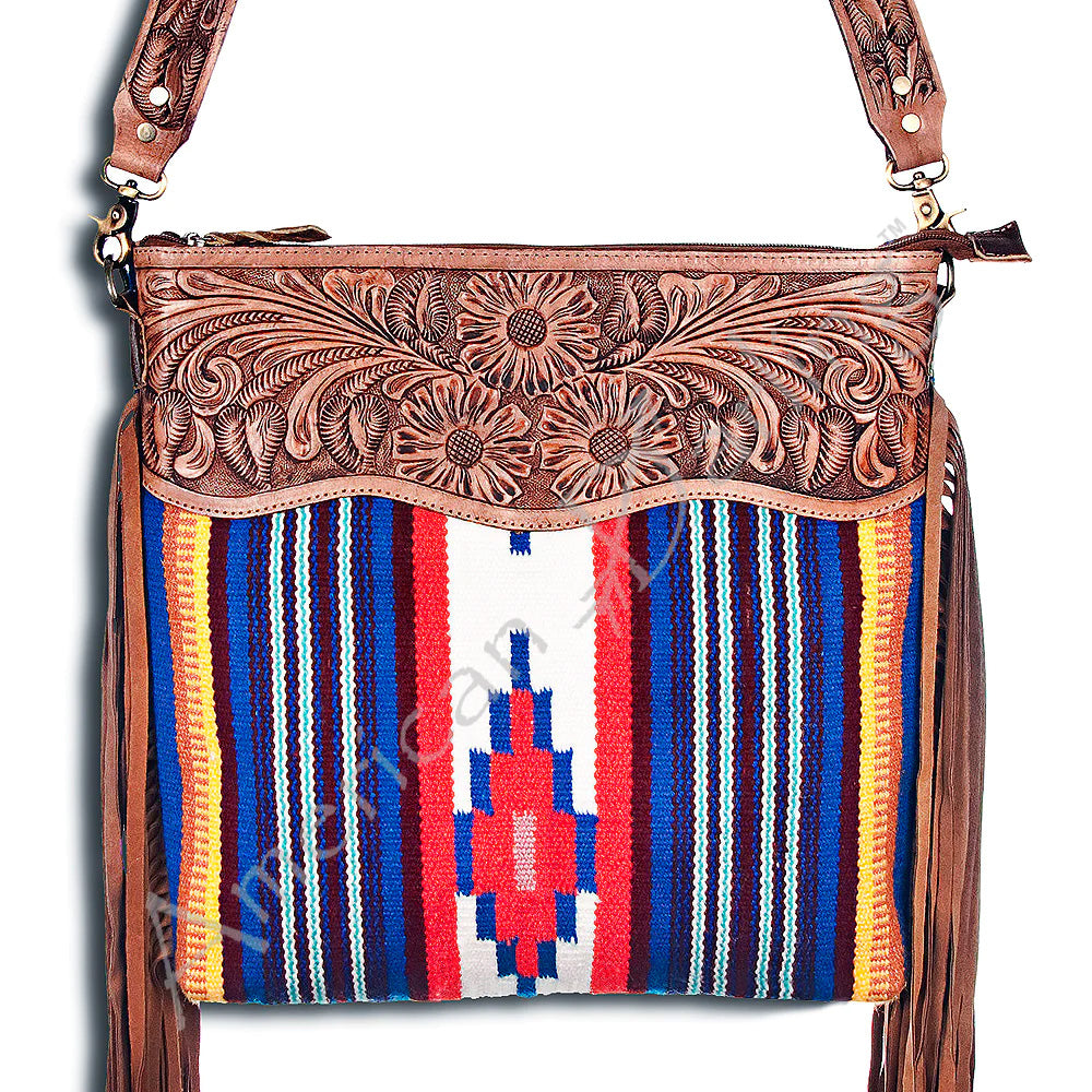 Stylish American Darling Aztec Blue Crossbody Purse for Women - Perfect for Everyday Use, Travel & Casual Outings