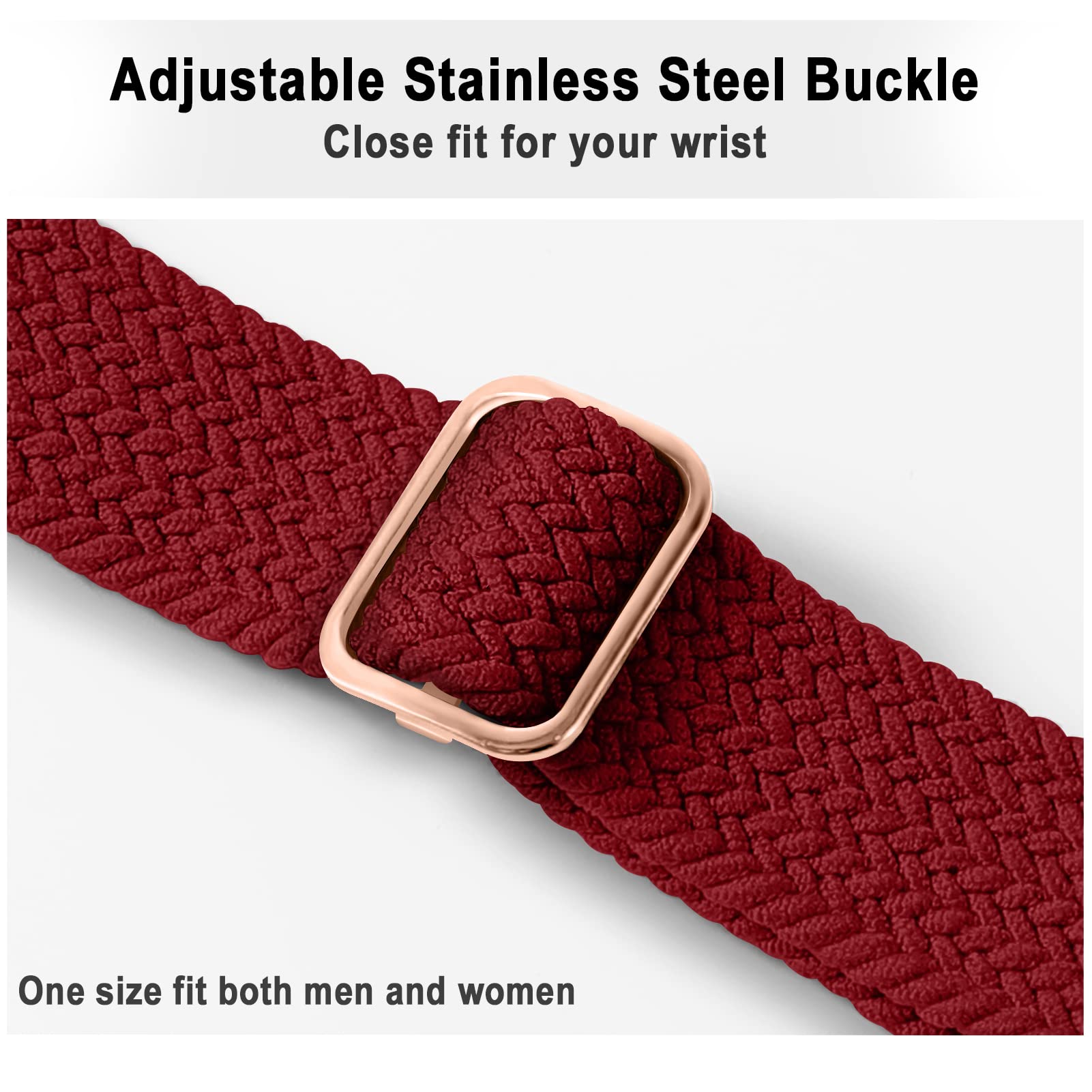 Braided Solo Loop Stretch Band for Apple Watch Series Ultra/8/7/SE/6/5/4/3/2/1 - Soft Nylon Sport Strap Compatible with 38mm/40mm/41mm/42mm/44mm/45mm/49mm - 4 Pack for Men & Women - Perfect for Workouts, Running & Everyday Wear