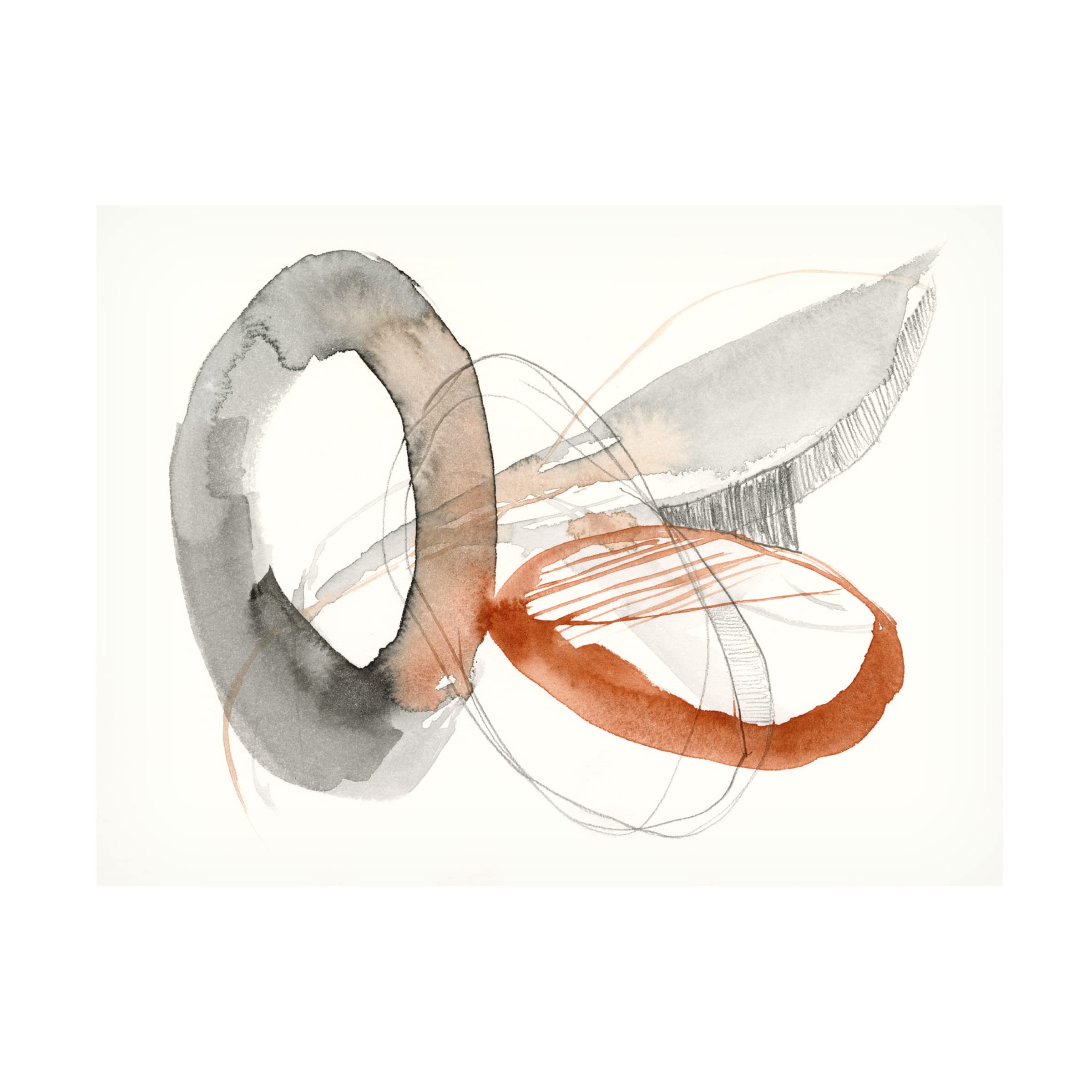 Jennifer Goldberger 'Sienna Rounds II' Canvas Wall Art Print - Modern Abstract Painting for Living Room, Bedroom & Office Decor