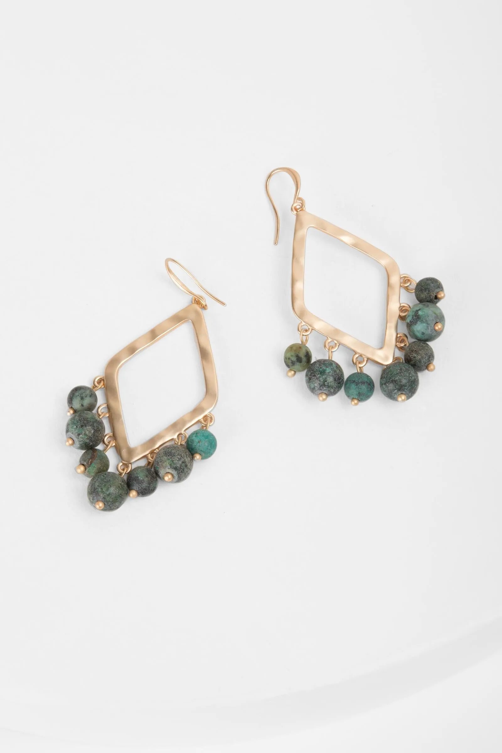 Elegant Stone Beaded Open Dangle Earrings for Women | Boho Chic Handmade Jewelry | Perfect for Parties, Weddings & Everyday Wear