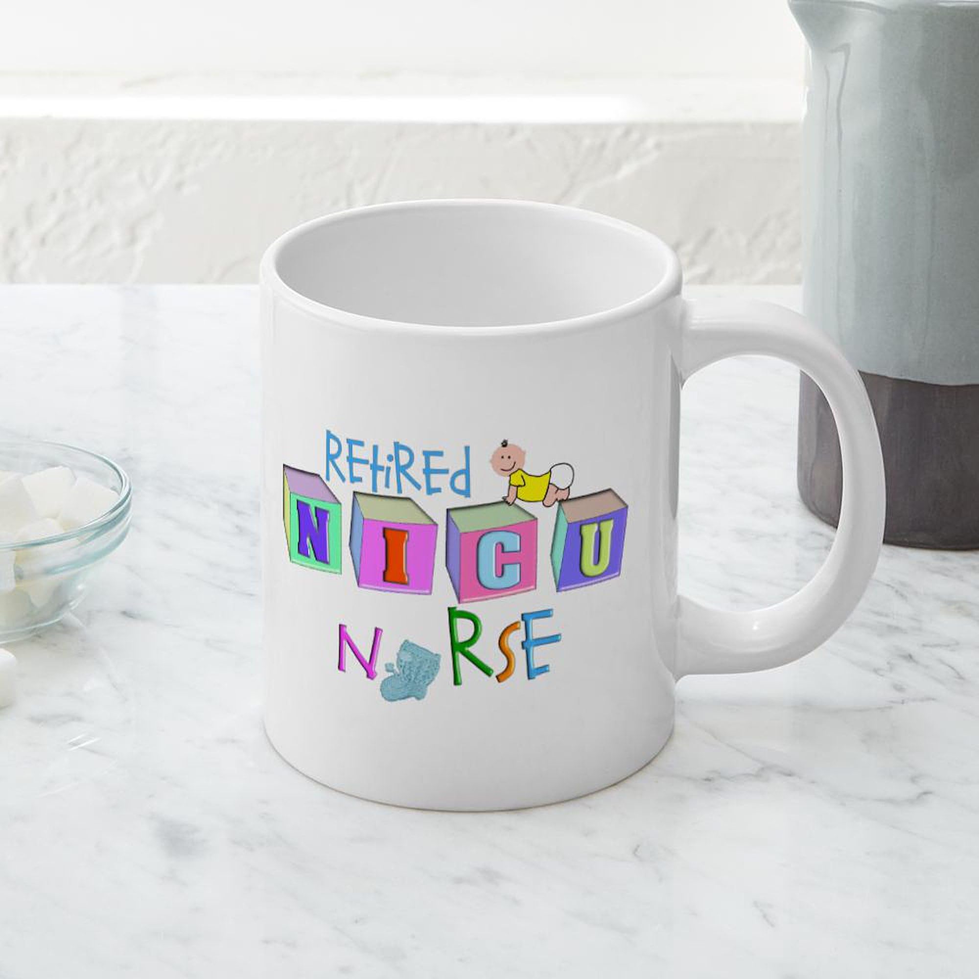 Retire NICU Nurse 20oz Ceramic Coffee Mega Mug - Large Insulated Tea Cup with Handle - Perfect Gift for Retiring Nurses, Hospital Staff & Healthcare Workers - Great for Coffee, Tea or Hot Chocolate at Work or Home