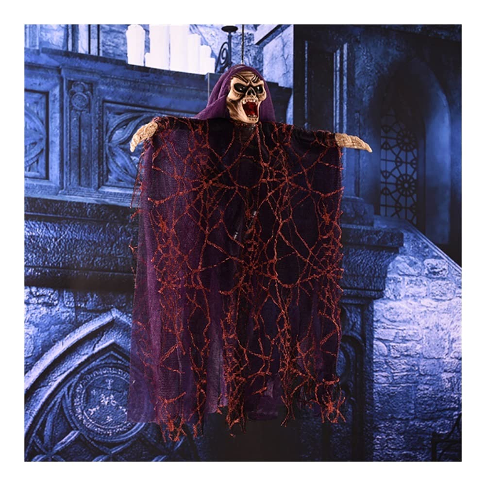 LED Light-Up Halloween Ghost Hanging Decorations - Scary Glowing Eyes for Indoor & Outdoor Party Decor (Batteries Not Included) - Perfect for Haunted Houses, Yard Displays & Spooky Home Decor