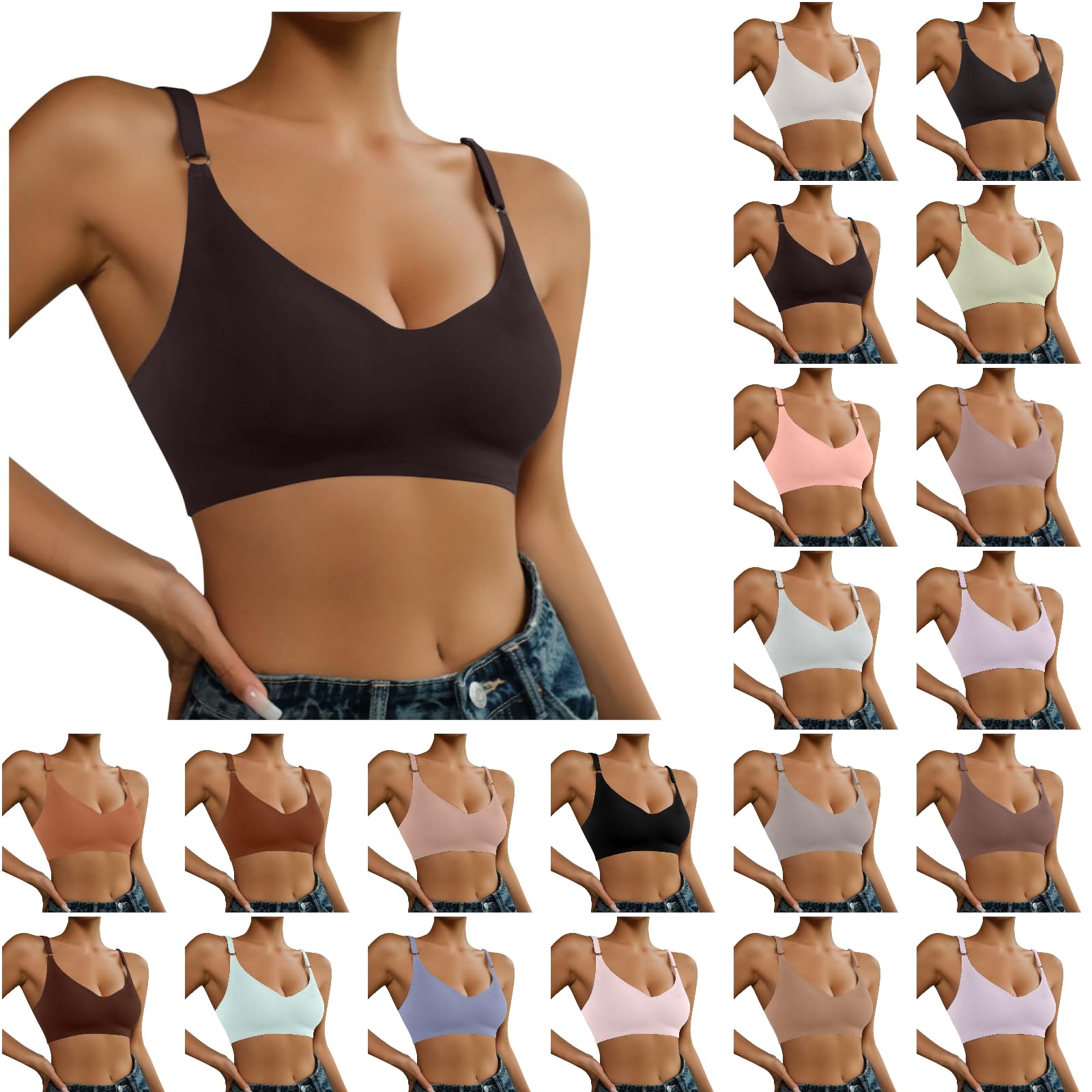 Wireless Seamless Bras for Women - No Underwire Push Up Bralette, Soft Comfort Full Coverage Support Bra, Perfect for Everyday Wear & T-Shirts | Gym, Yoga, Lounge & Sleep