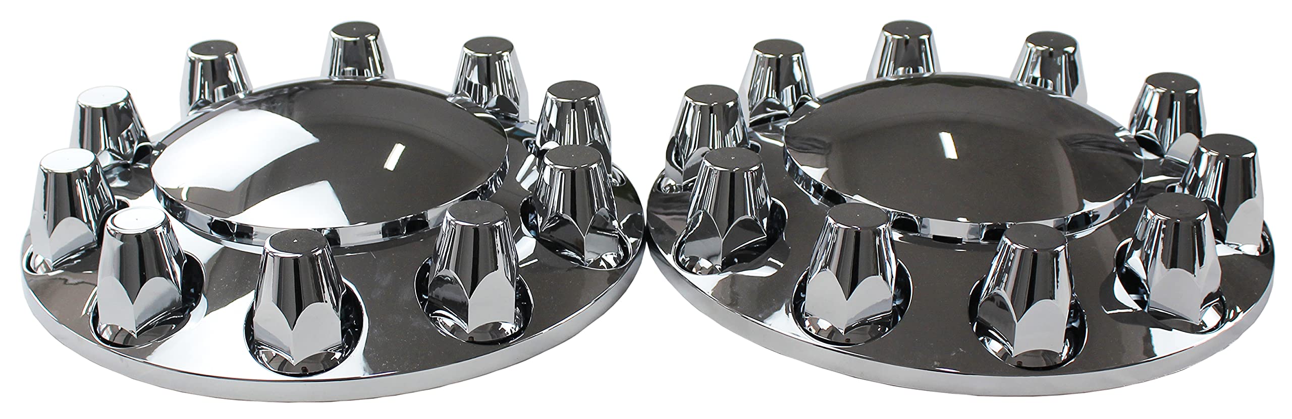 ABS Chrome Plastic Complete Axle Cover Kits with 33mm Thread-on Nut Covers for Semi Trucks - Heavy Duty Wheel Protection (Set of 4) - Perfect for Truck Maintenance & Fleet Upgrades