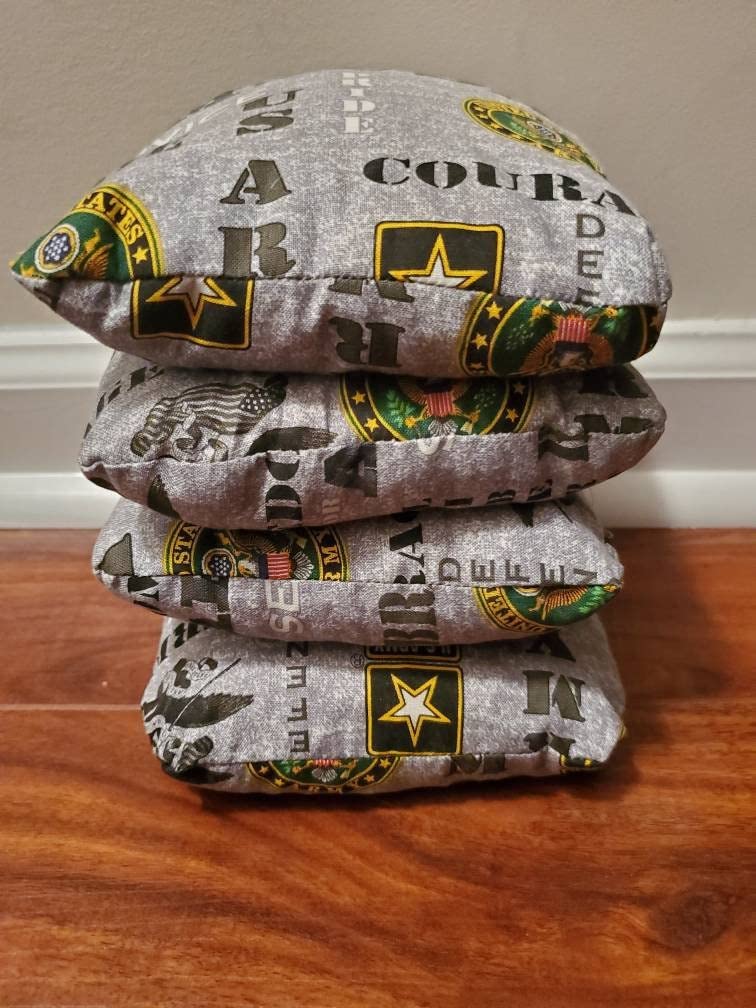 Premium United States Army Cornhole Bags Set of 8 - Regulation Weight & Size for Outdoor Games, Tailgating, BBQs, and Backyard Fun