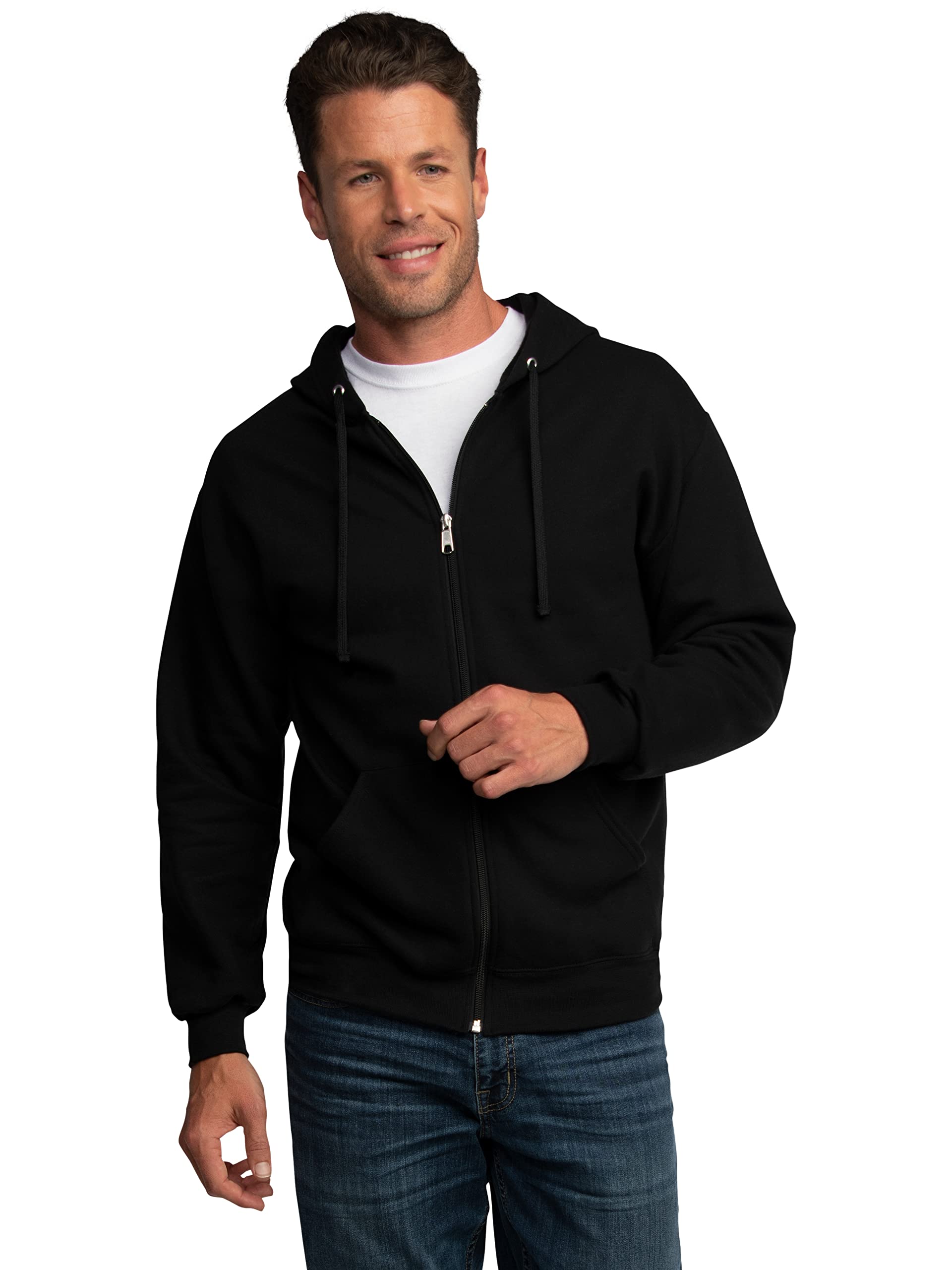 Fruit of the Loom Unisex Adult EverSoft Fleece Full Zip Hoodie Sweatshirt - Cozy Winter Wear for Men & Women - Perfect for Casual Outfits, Outdoor Activities & Lounge Comfort