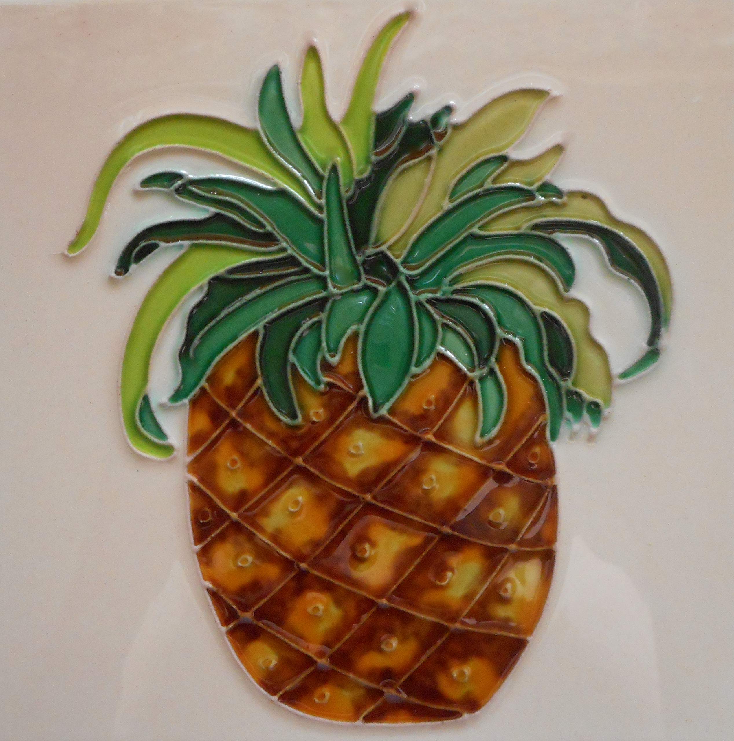 6x6 Inch Pineapple Ceramic Art Tile with Easel Back - Perfect for Kitchen Decor, Wall Art, and Gift Giving