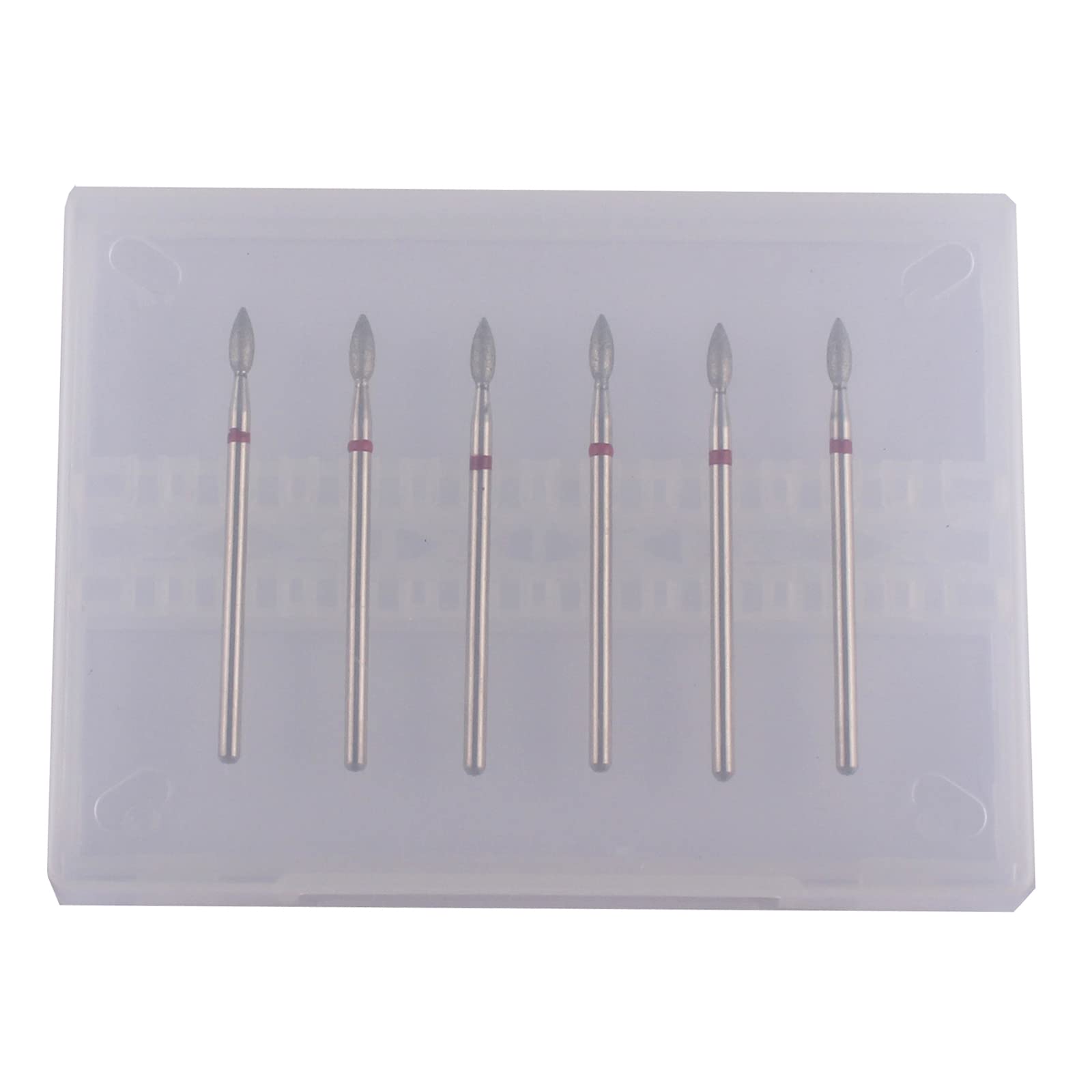 6-Piece Flame Shape Diamond Cuticle Cleaner Bits for Professional Dry Manicure - 3/32 Shank Efile Drill Bit Kit - Perfect for Nail Salons & At-Home Manicures