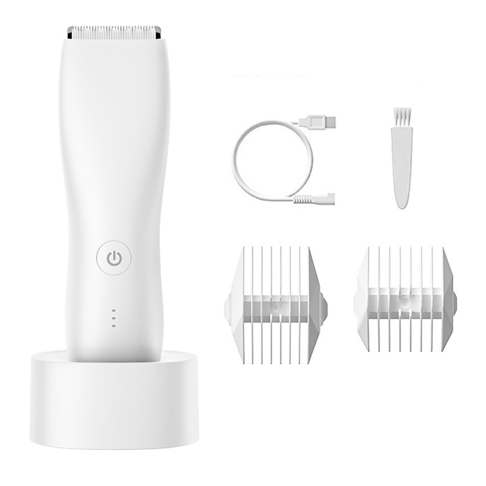 Rechargeable Electric Hair Removal Device for Women & Men - Gentle Face & Bikini Epilator Trimmer for Smooth Skin | At-Home Hair Removal & Travel Use - White
