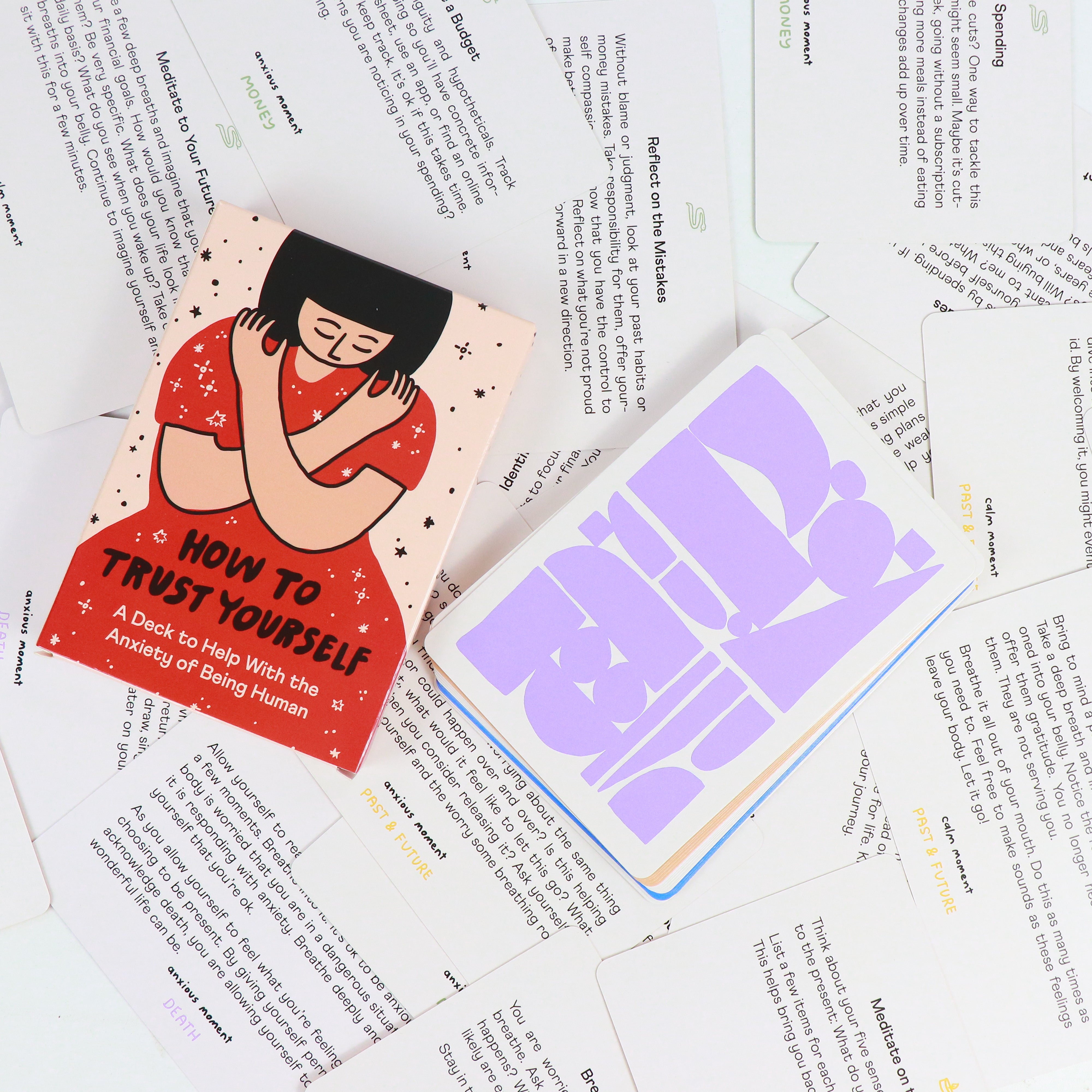 Self-Trust Anxiety Relief Cards - 50 Mindfulness Exercises for Confidence Building & Stress Management - Perfect for Therapy, Meditation & Personal Growth