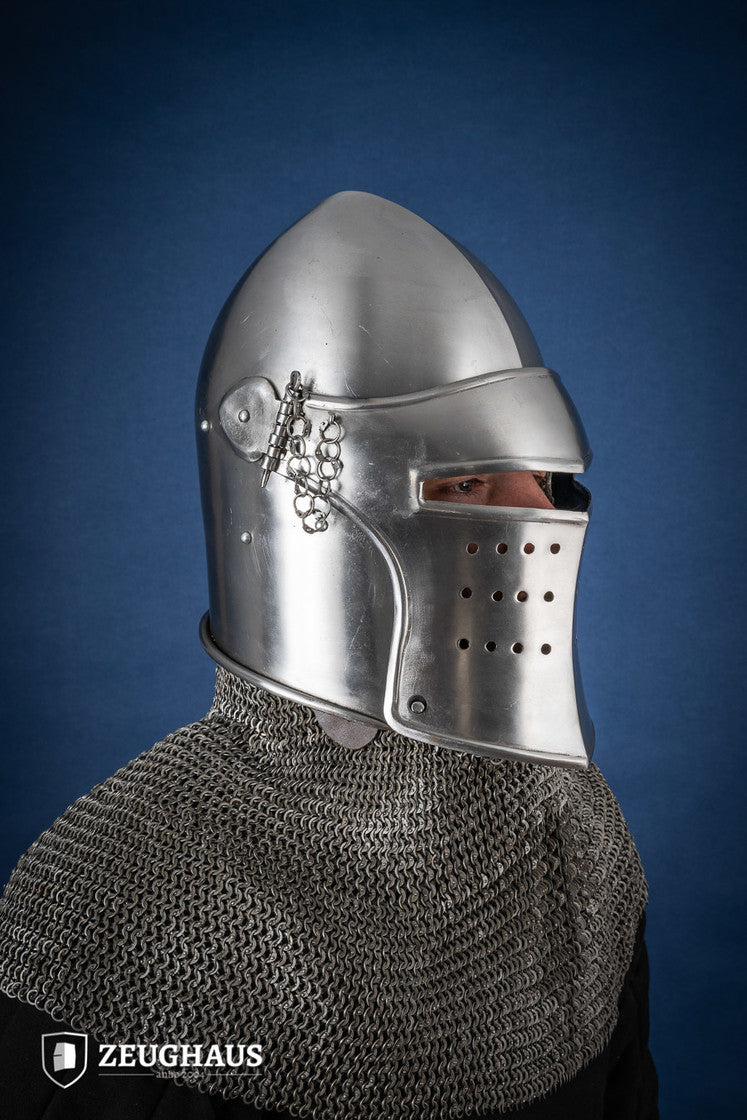 Bascinet Avenger 1.6mm Polished Medieval Helmet - Authentic Knight Armor for LARP, Cosplay & Historical Reenactment
