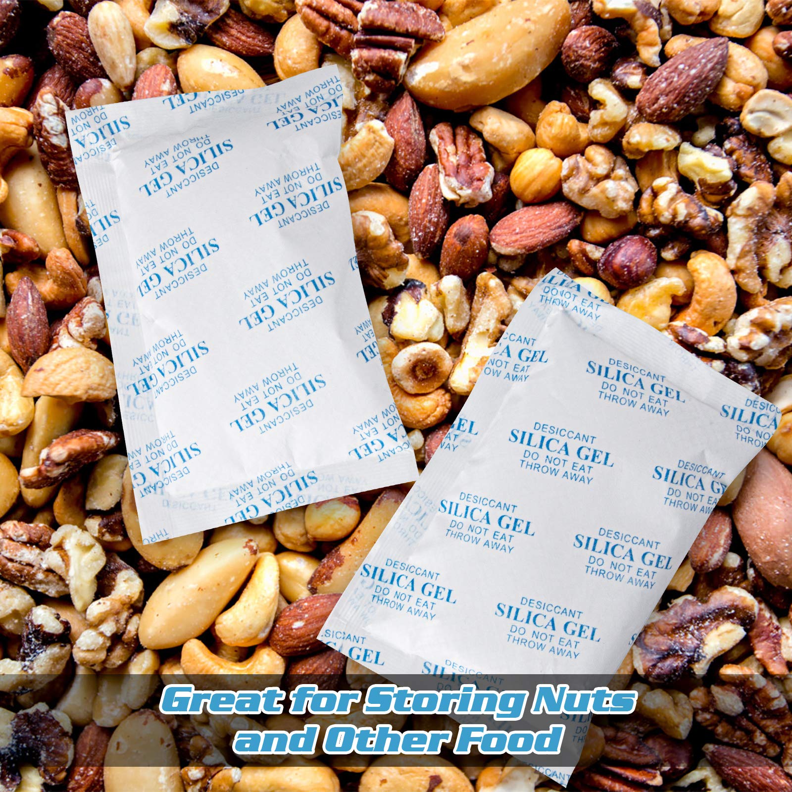 SurpOxyLoc 50 Gram (20 Packs) Food Grade Silica Gel Desiccant Packets for Moisture Control - Cobalt Chloride Free Moisture Absorbers for Food Storage, Electronics, Documents & Closet Protection