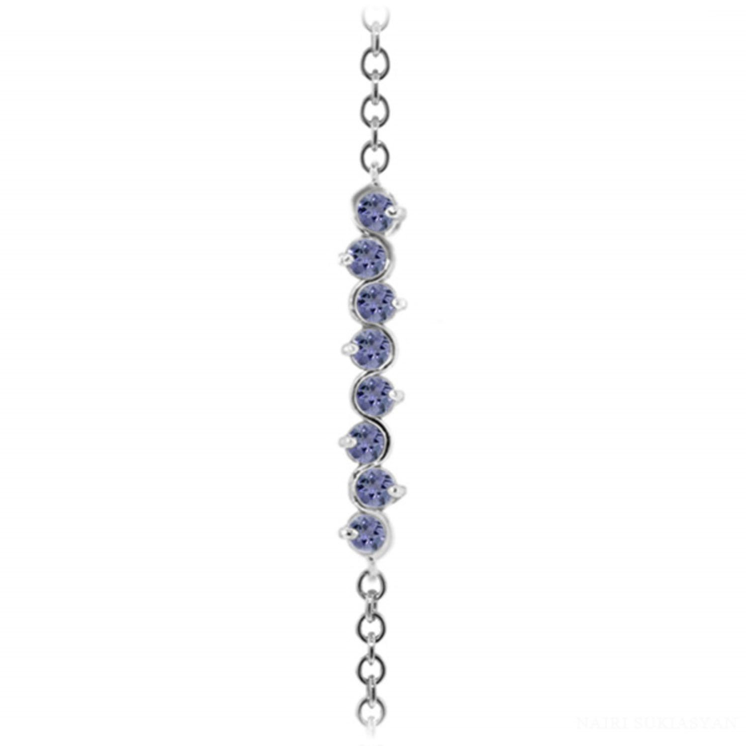 1.55 Carat Natural Tanzanite 14K Solid White Gold Bracelet for Women | Elegant Jewelry Gift for Anniversary, Birthday & Special Occasions | GG Galaxy Gold Collection