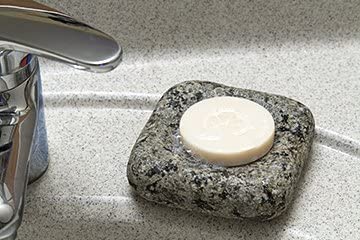 Premium Cove Soap Dish for Bathroom - Non-Slip Ceramic Soap Holder with Drainage Holes | Perfect for Shower, Sink Countertop & Spa Decor