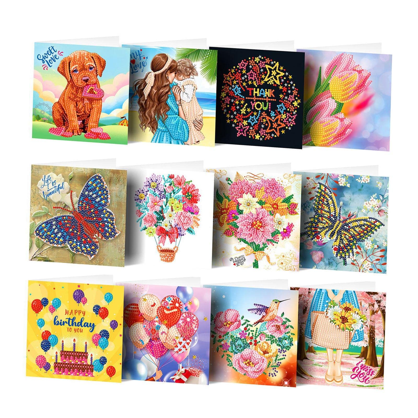 5D DIY Greeting Card Kit - Handmade Holiday Cards for Christmas, New Year, Birthday - Creative Craft Set for Adults & Kids - Perfect for Festive Celebrations, Party Favors, and Gift Giving