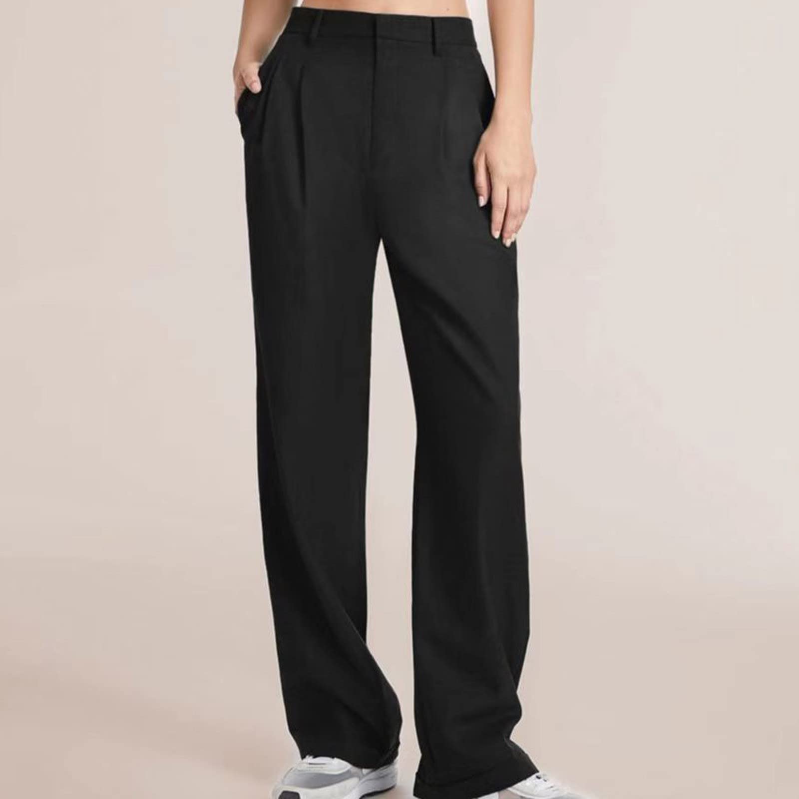 Qeaghou Women's High Waisted Wide Leg Palazzo Pants - 2024 Trendy Business Casual Dress Pants for Work & Office | Tailored Slacks for Professional Women