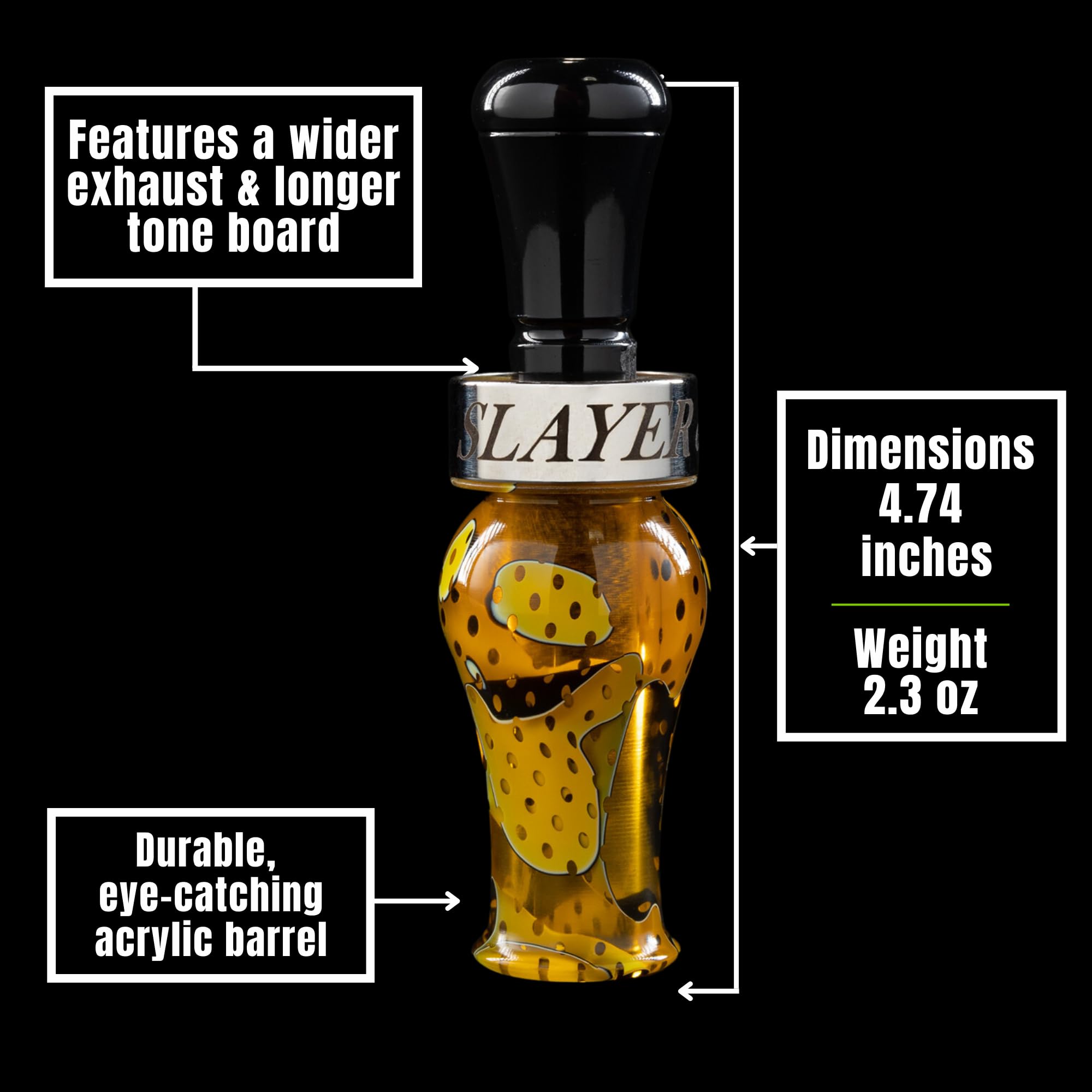 Premium Drake Double Reed Duck Call - Realistic Hunting Sound for Waterfowl | Superior Tone & Easy to Use | Beginner to Expert Duck Hunting Accessories | Ideal for Marsh, Field & Blind Hunting