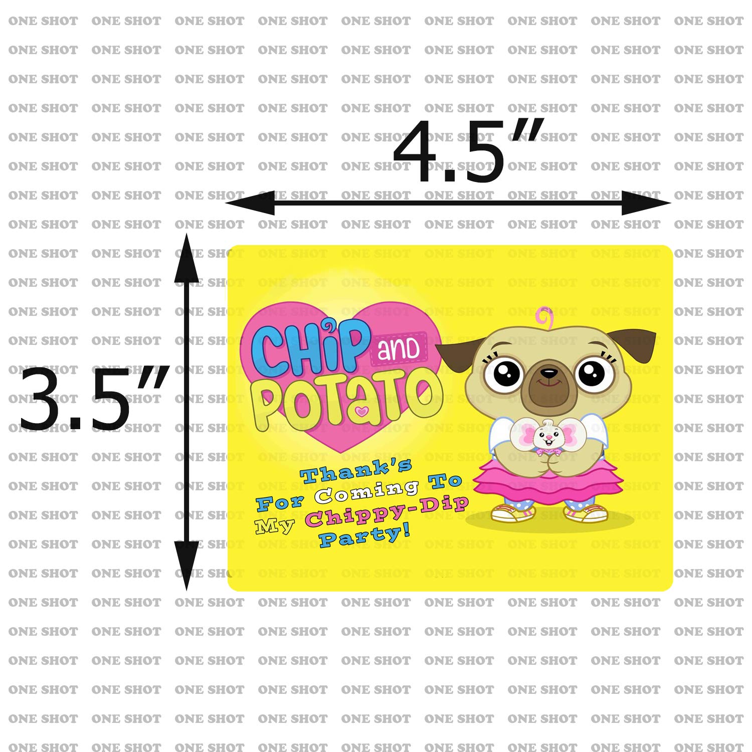 Chip and Potato Themed Party Favors Supplies - Bulk Thank You Stickers for Kids Birthday Party, Baby Shower & Classroom Rewards