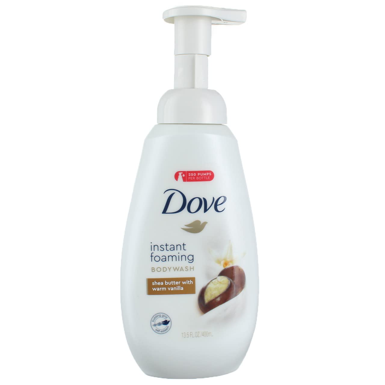 Dove Instant Foaming Body Wash with NutriumMoisture Technology - Shea Butter & Warm Vanilla Scent - Antibacterial & Skin Nourishing - 13.5 oz - Perfect for Daily Shower & Relaxing Bath Time