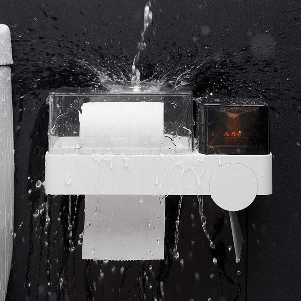 ABS Toilet Paper Holder - Universal Waterproof Bathroom Tissue Roll Dispenser with Free Punch, Anti-Slip Design for Wall Mounting | Perfect for Bathroom, Kitchen, RV & Office Organization