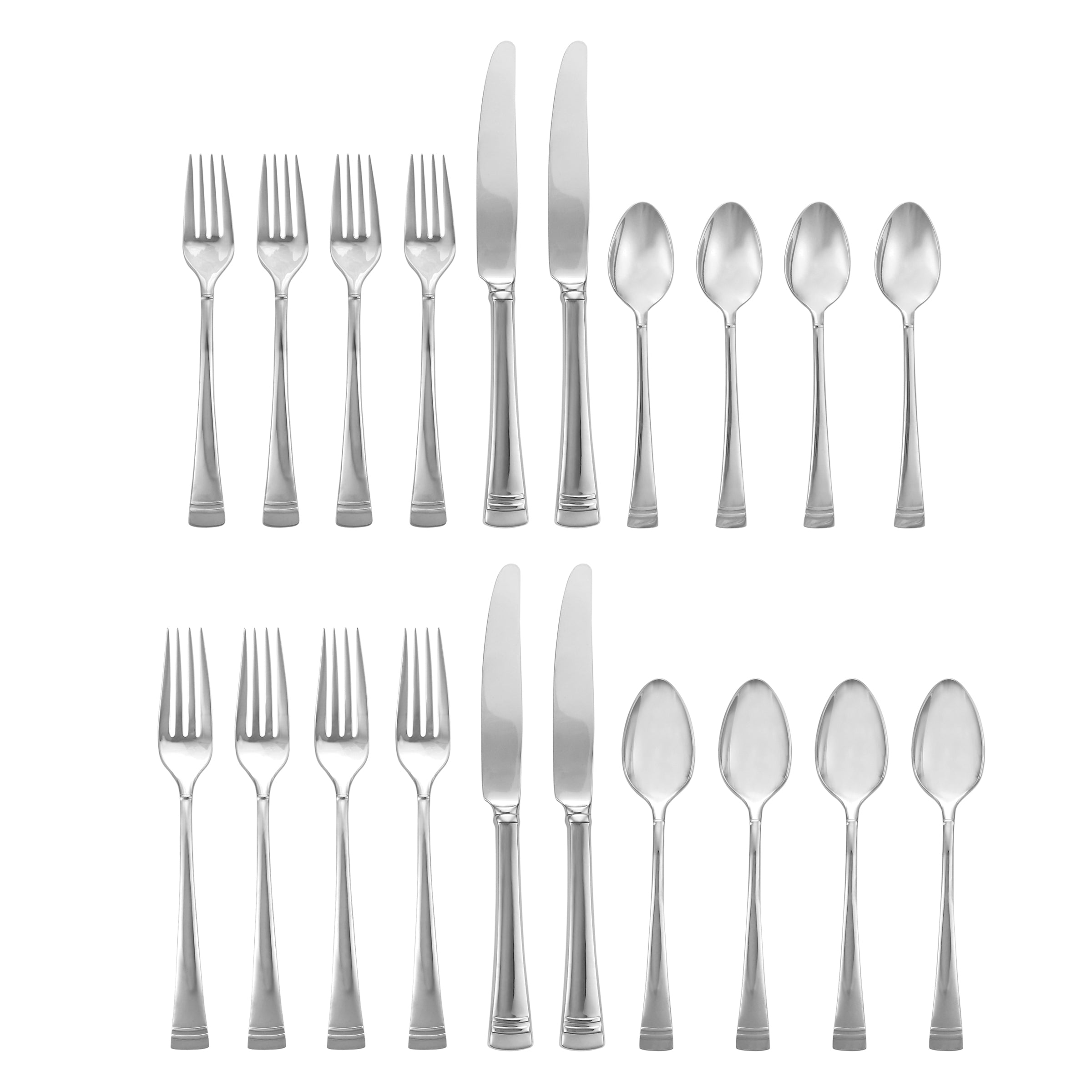Federal Platinum 20-Piece Stainless Steel Flatware Set - Elegant Dinnerware for Formal Dining, Wedding Gifts & Home Entertaining